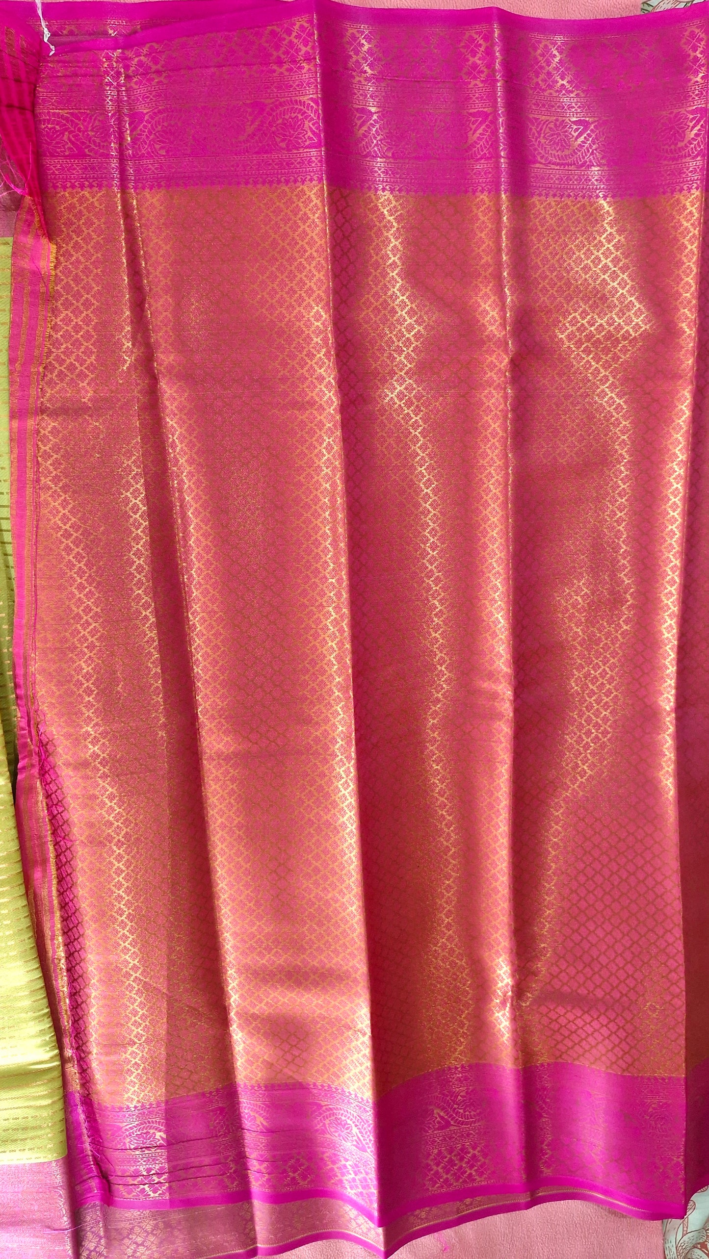 MUSTARD GREEN SILK SAREE