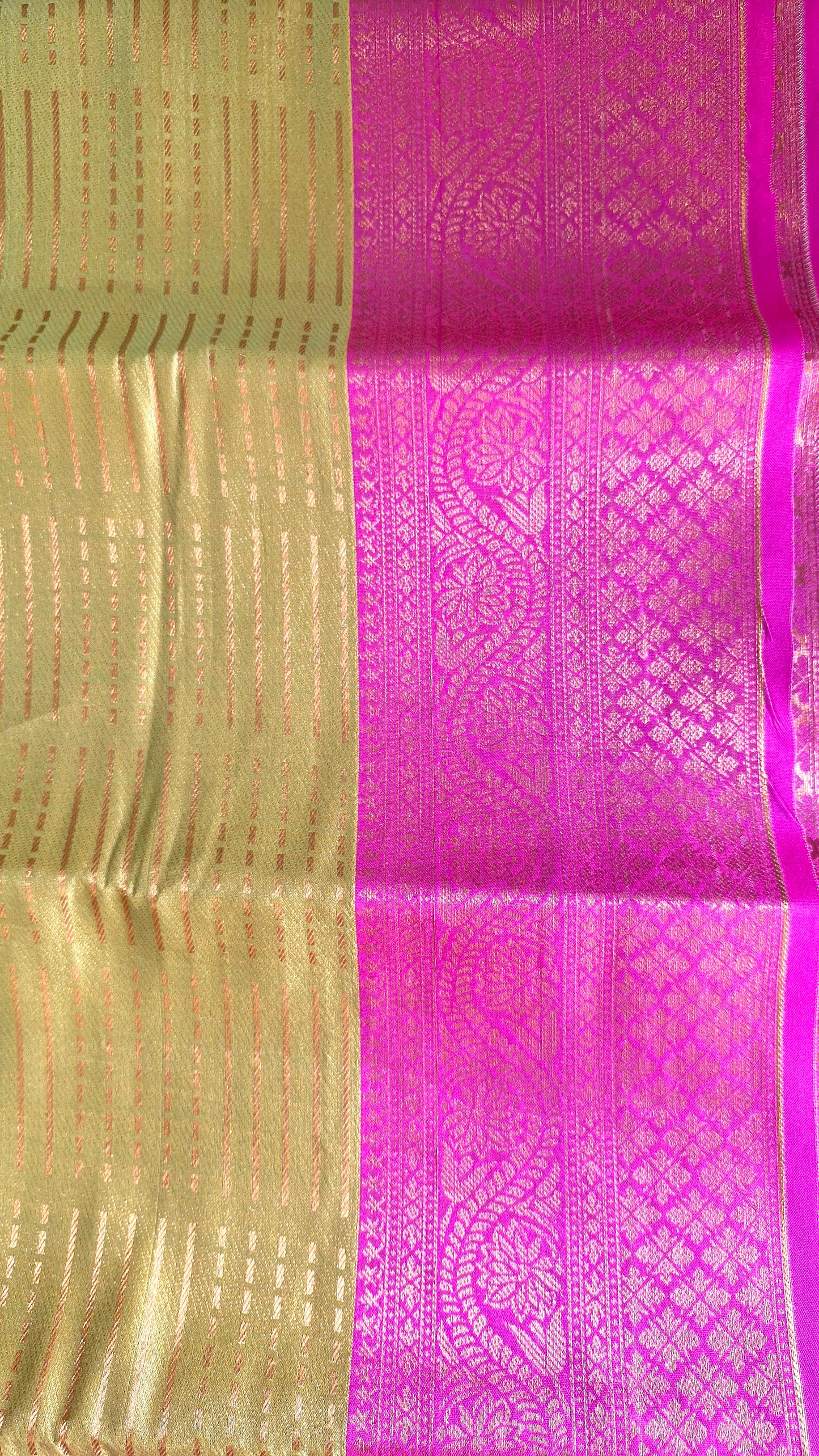 MUSTARD GREEN SILK SAREE