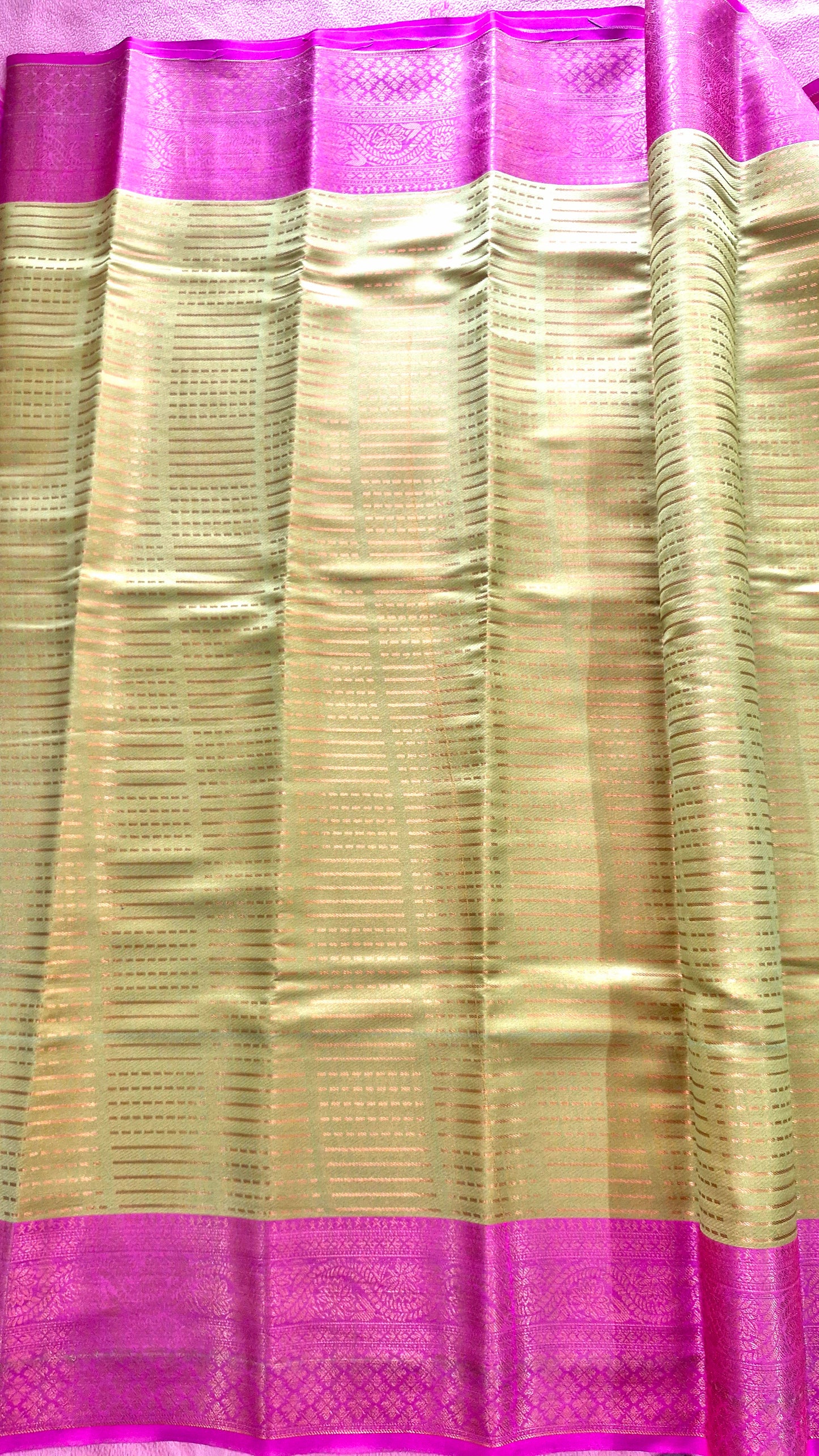 MUSTARD GREEN SILK SAREE