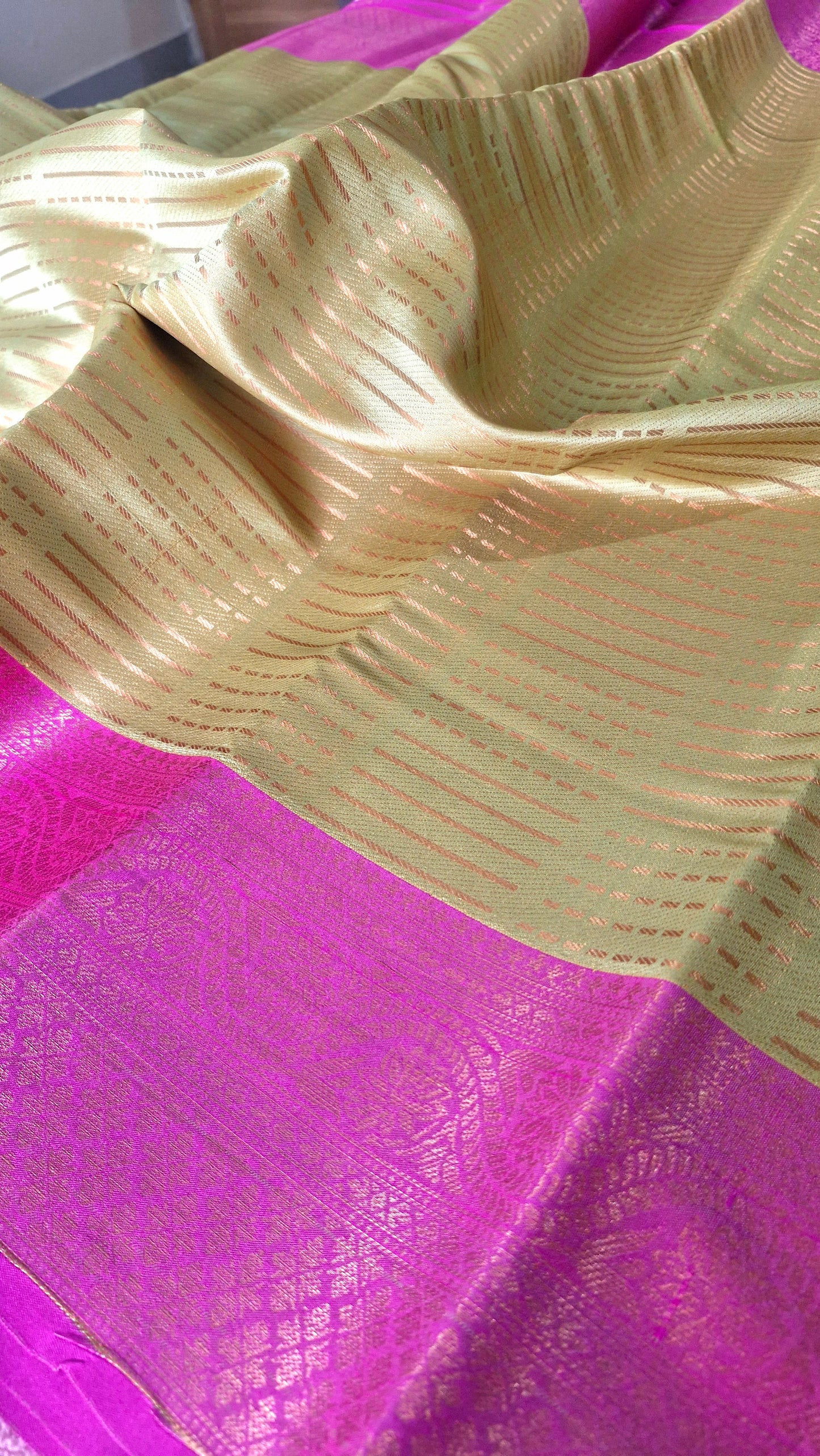 MUSTARD GREEN SILK SAREE