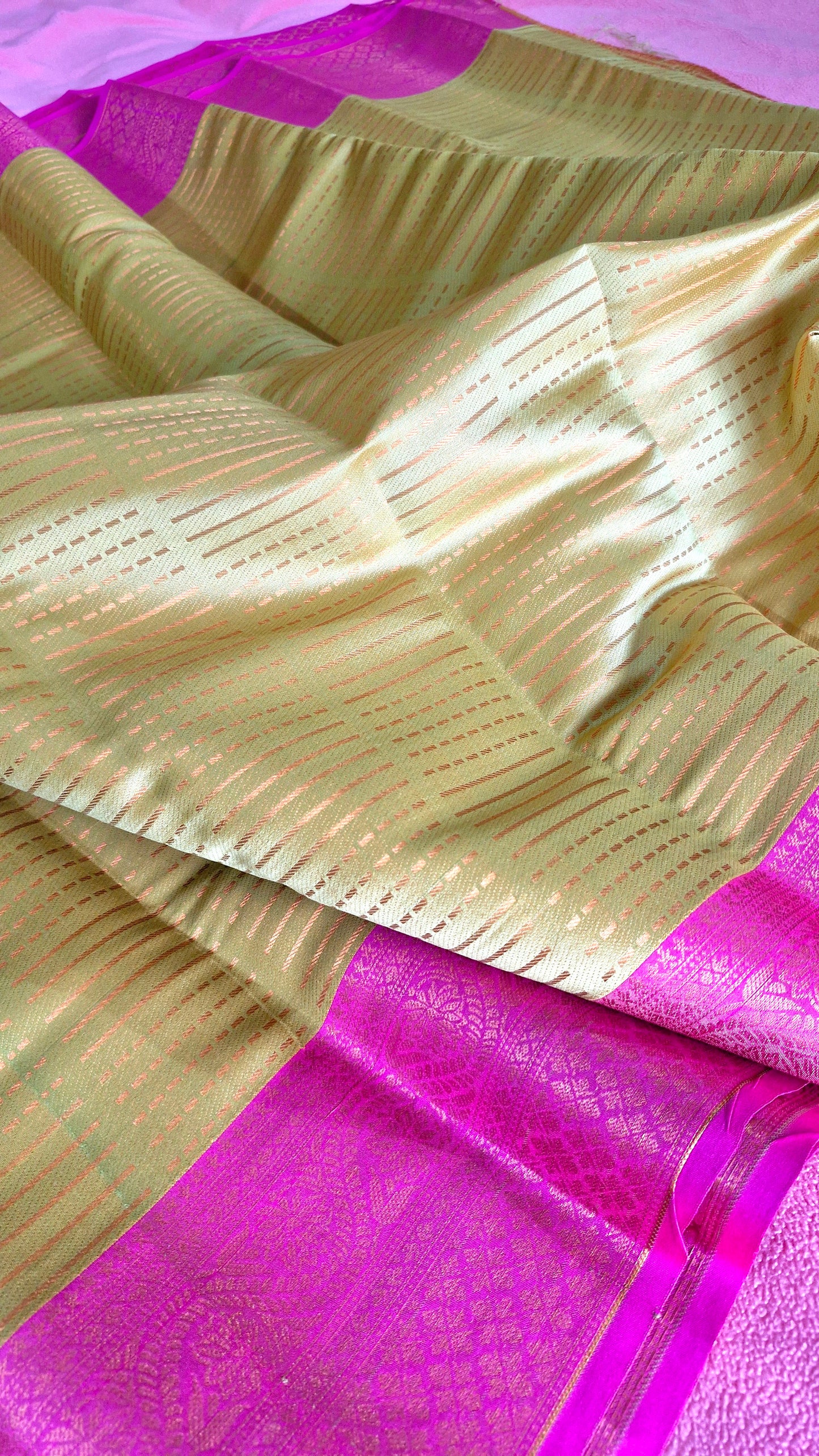 MUSTARD GREEN SILK SAREE