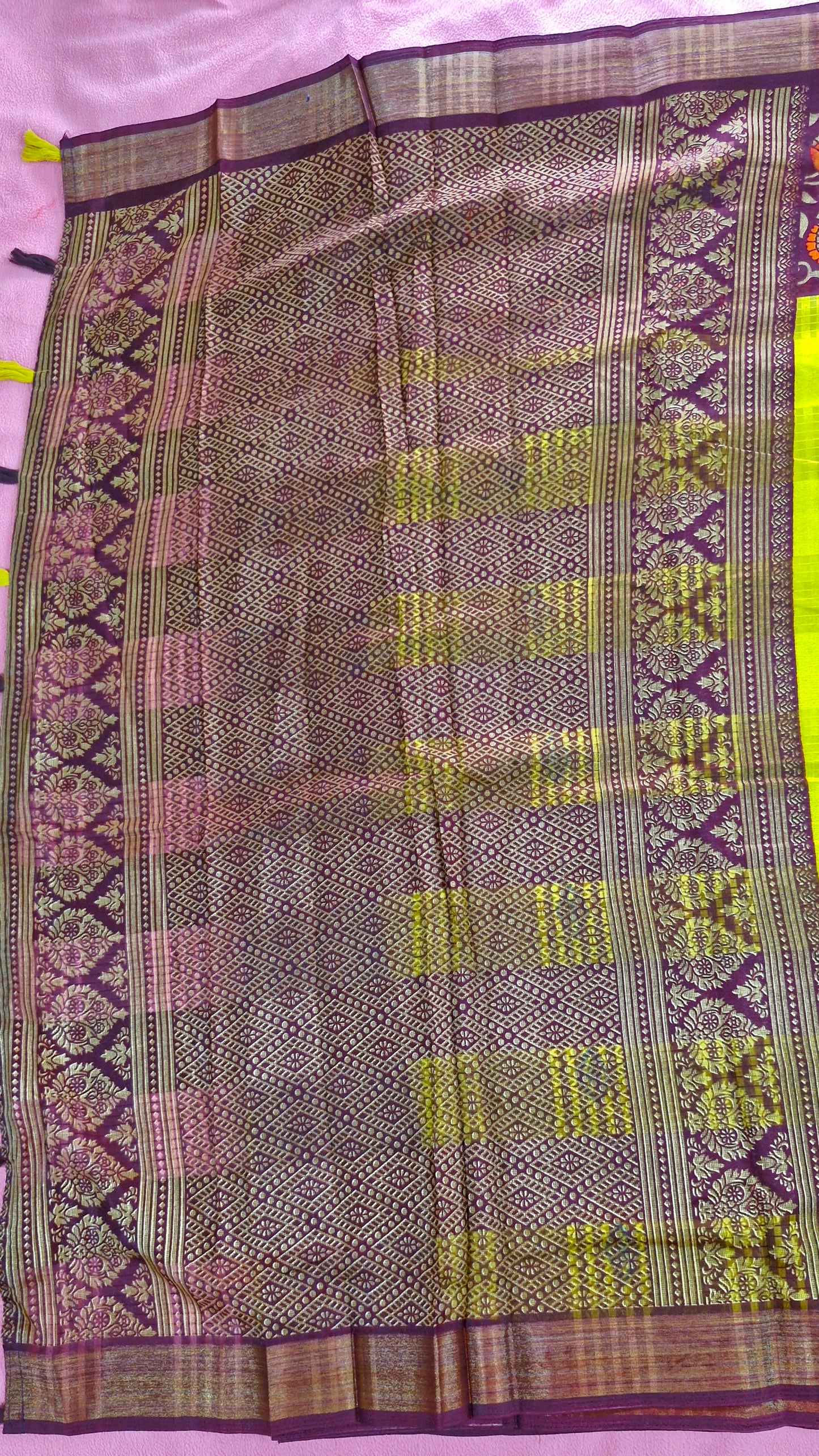 YELLOW SILK SAREE