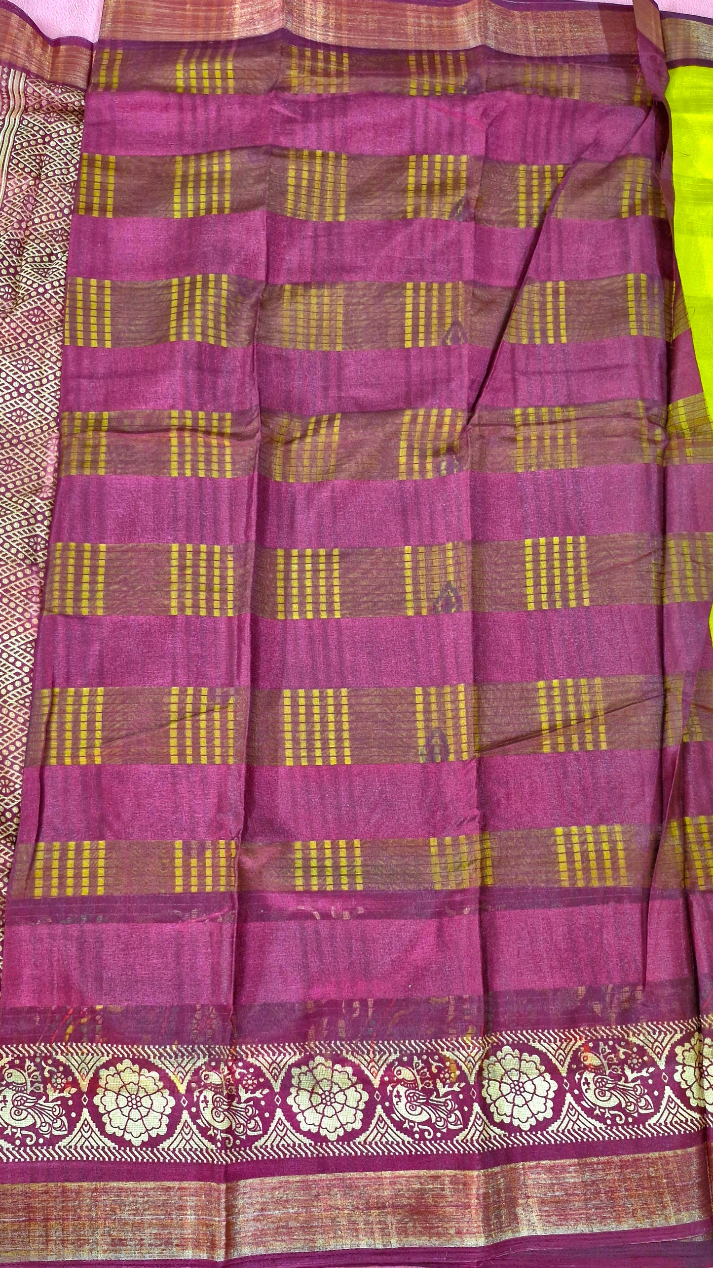 YELLOW SILK SAREE