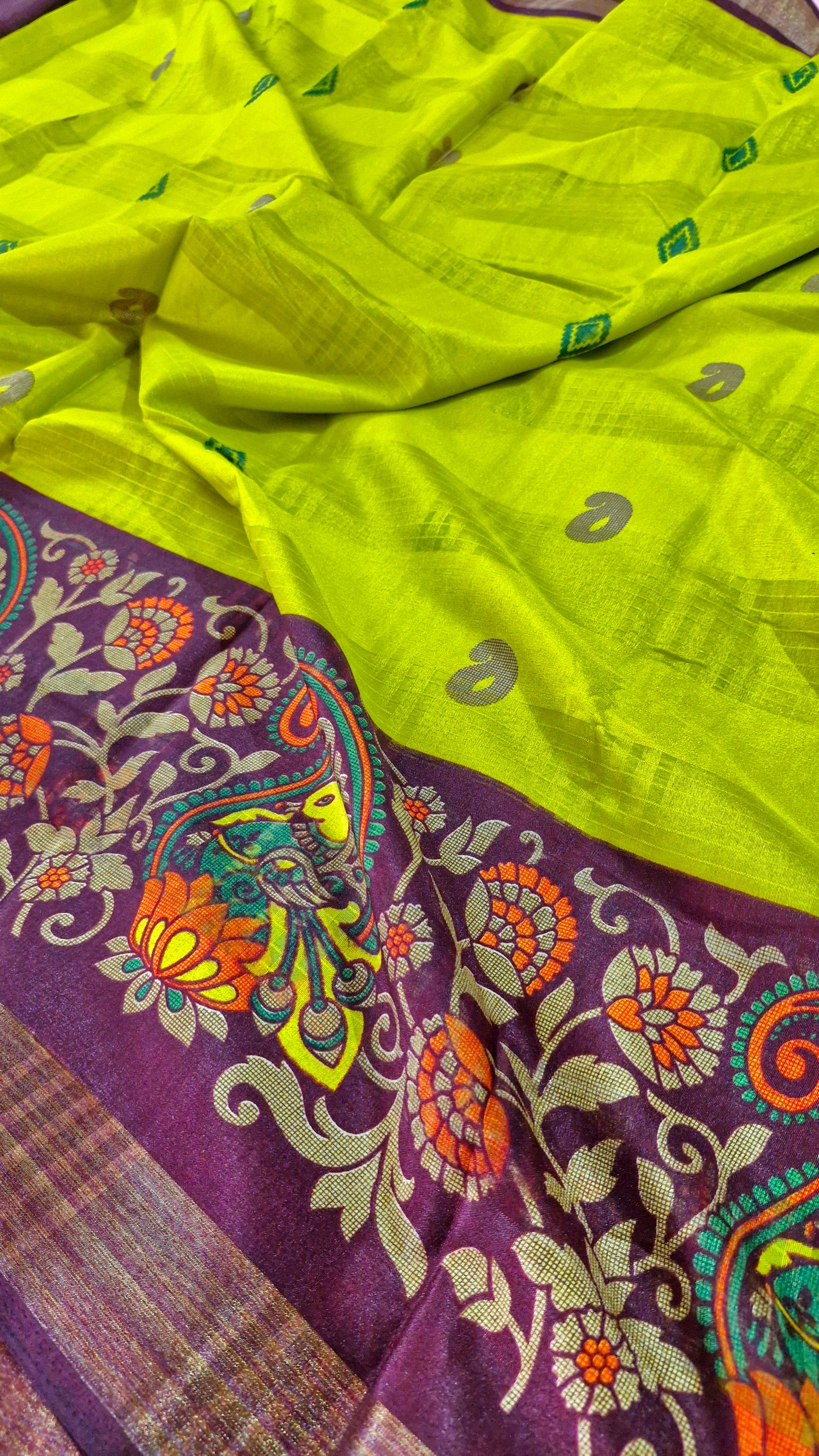 YELLOW SILK SAREE