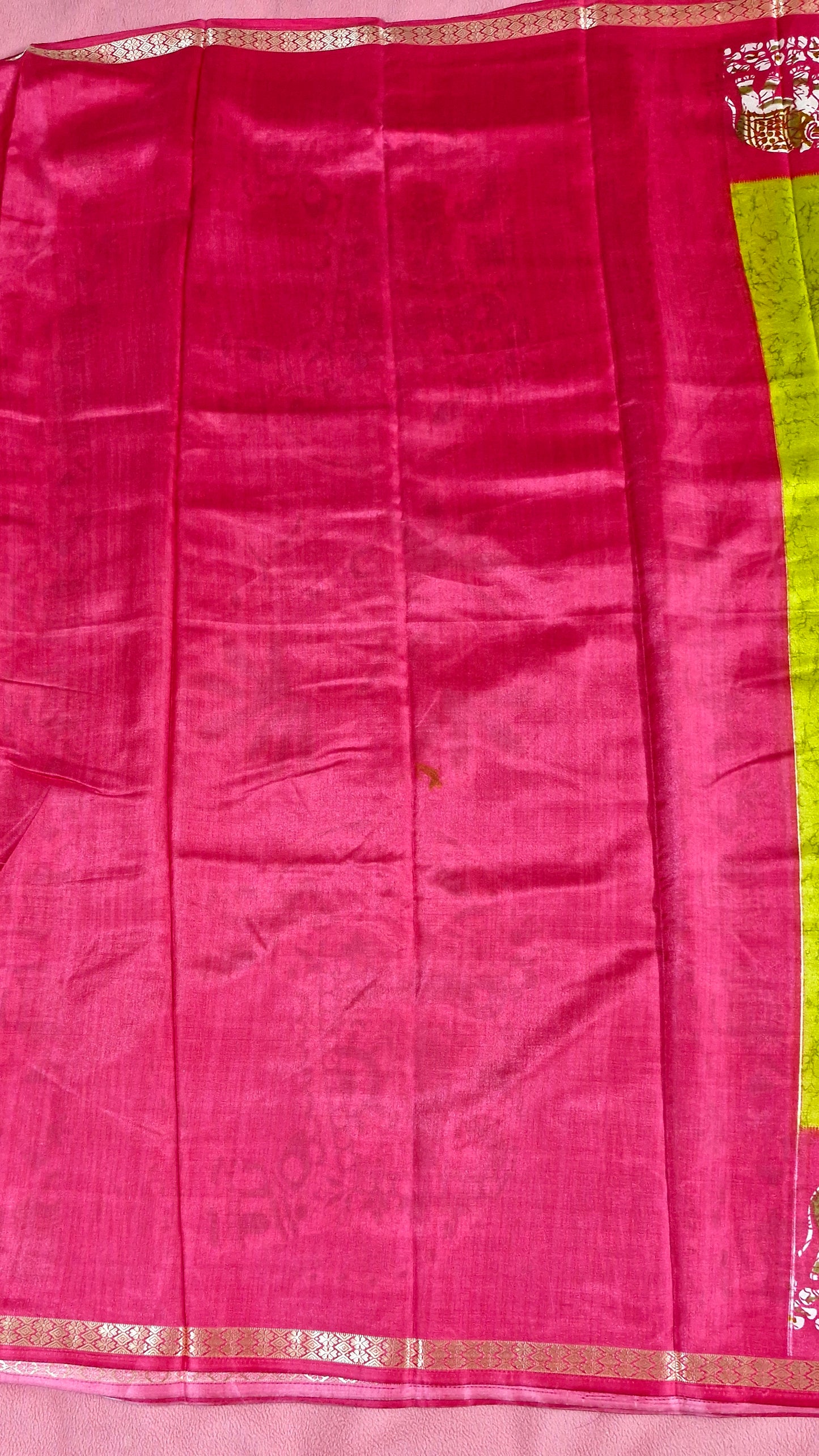 NEON GREEN SILK SAREE