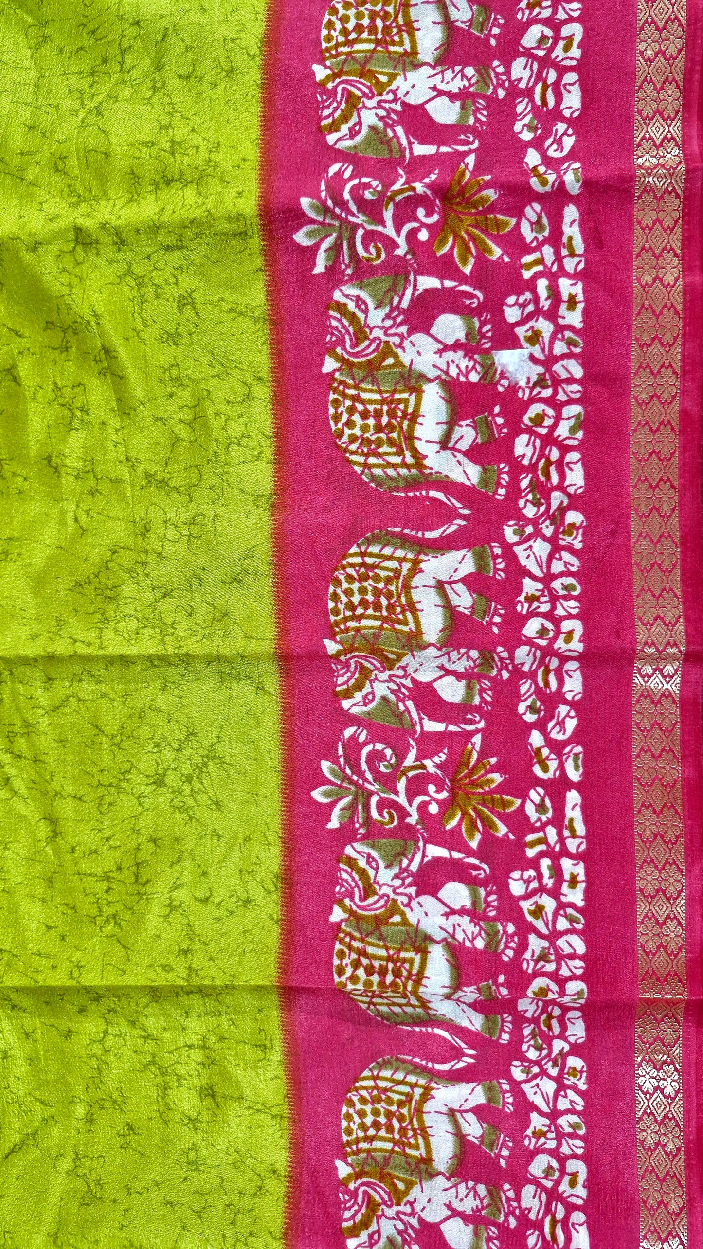 NEON GREEN SILK SAREE