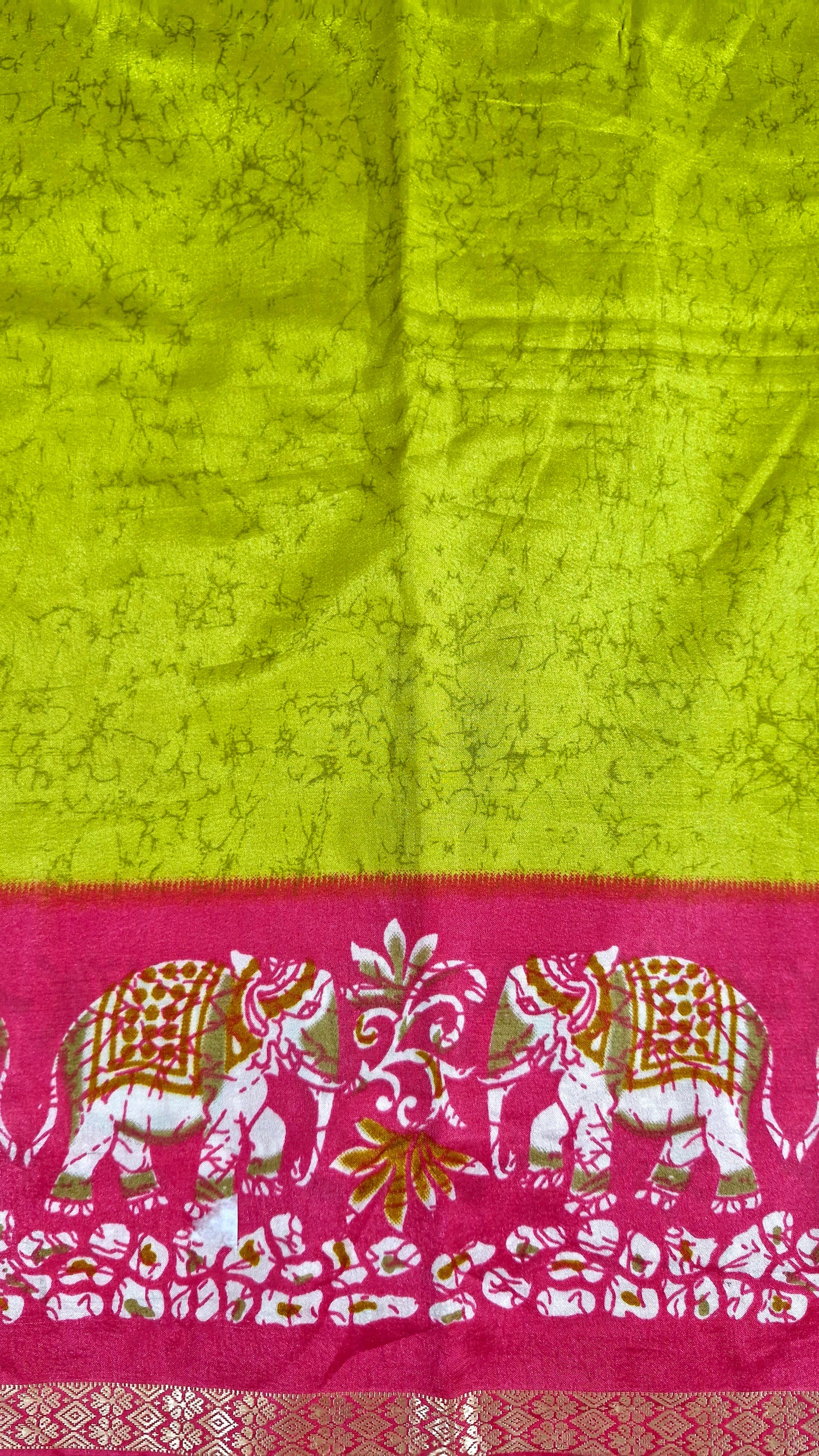 NEON GREEN SILK SAREE