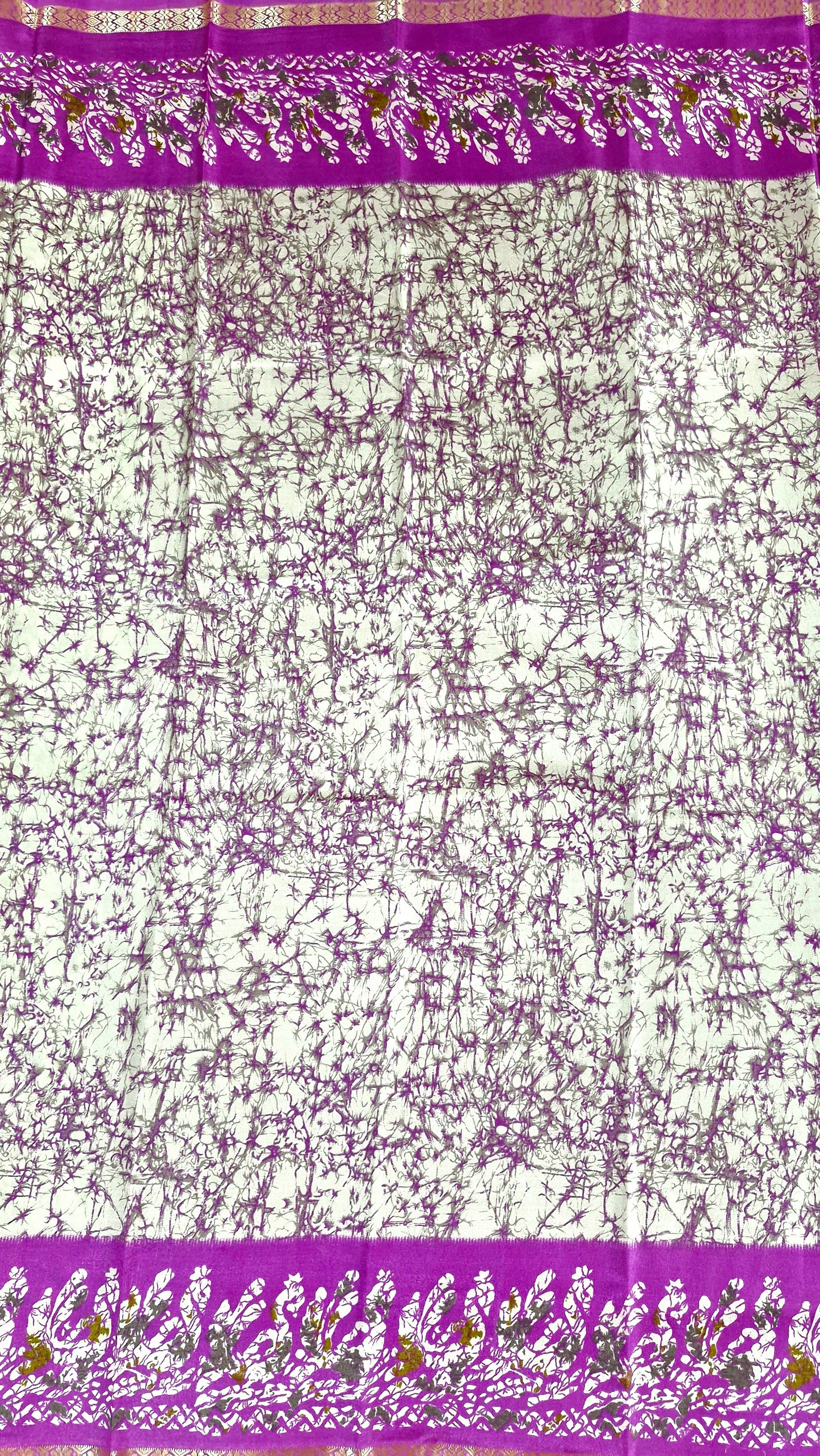 WHITE PURPLE SILK SAREE