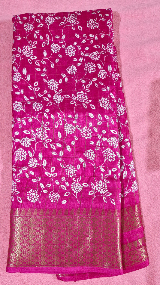 MAGENTA DOLA SILK SAREE