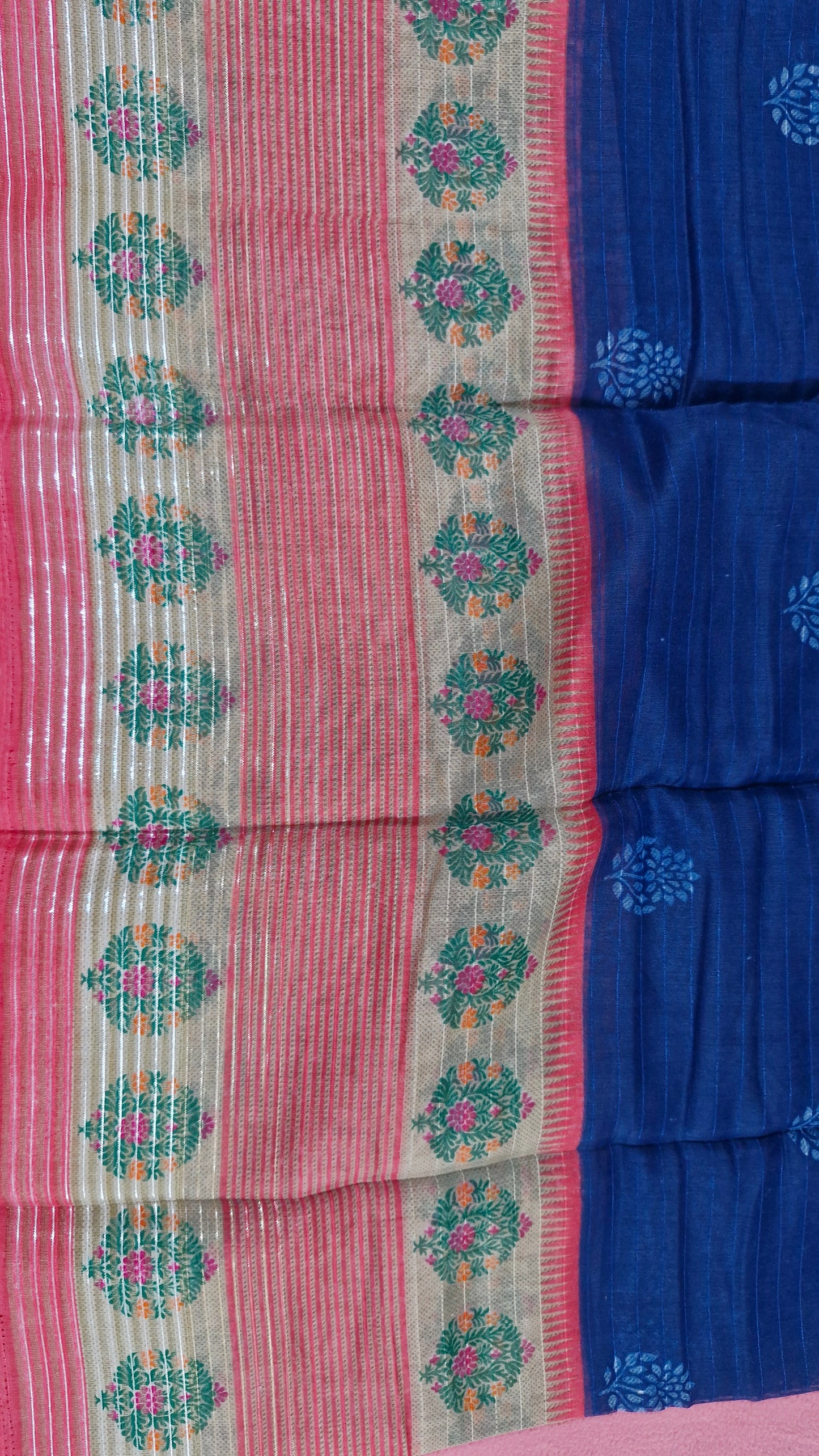 Royal Blue Cotton Saree
