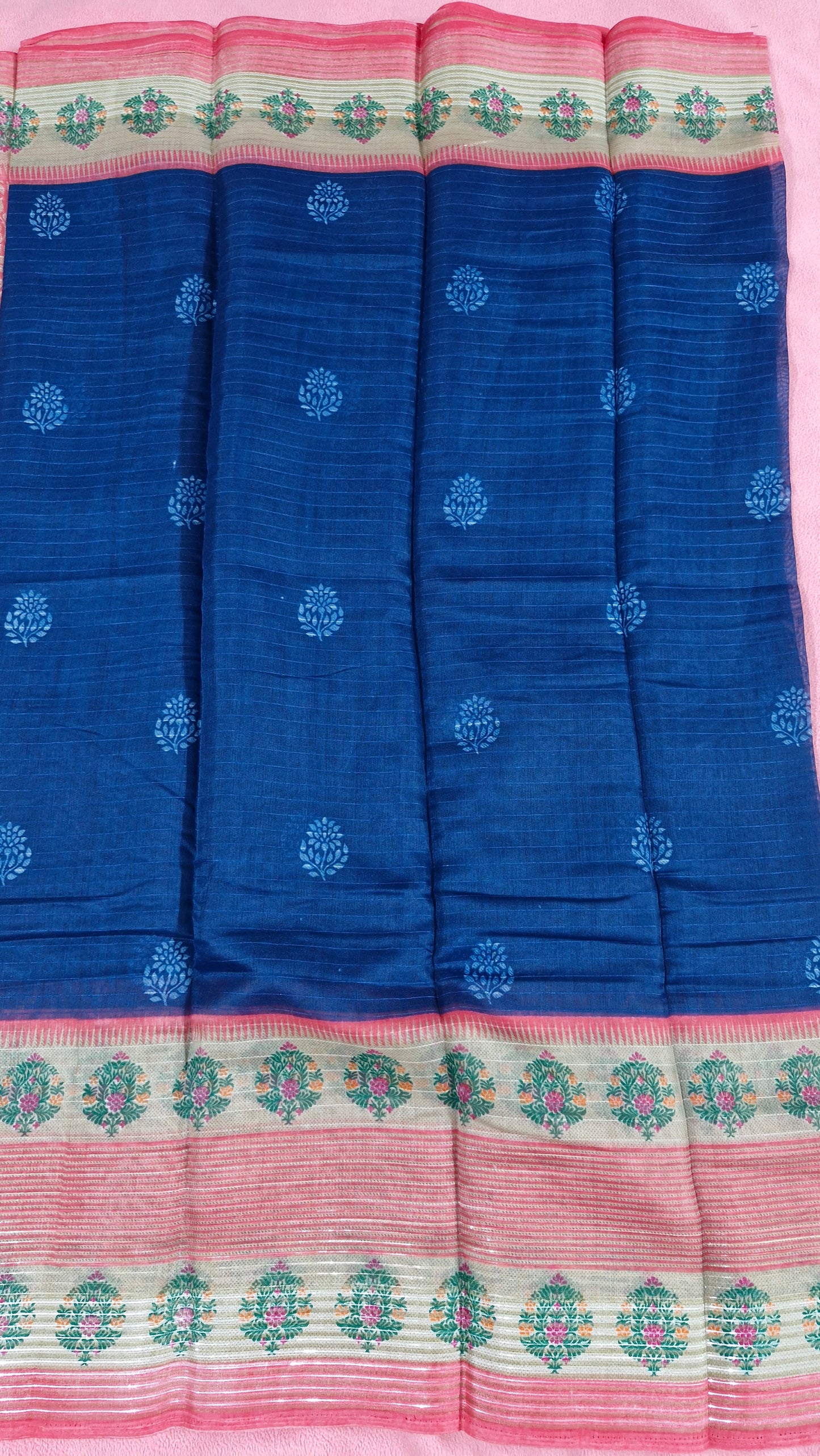 Royal Blue Cotton Saree