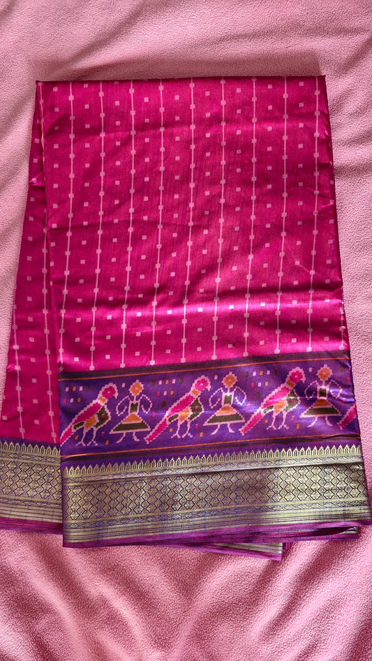 RANI PINK POCHAMPALLI SILK SAREE