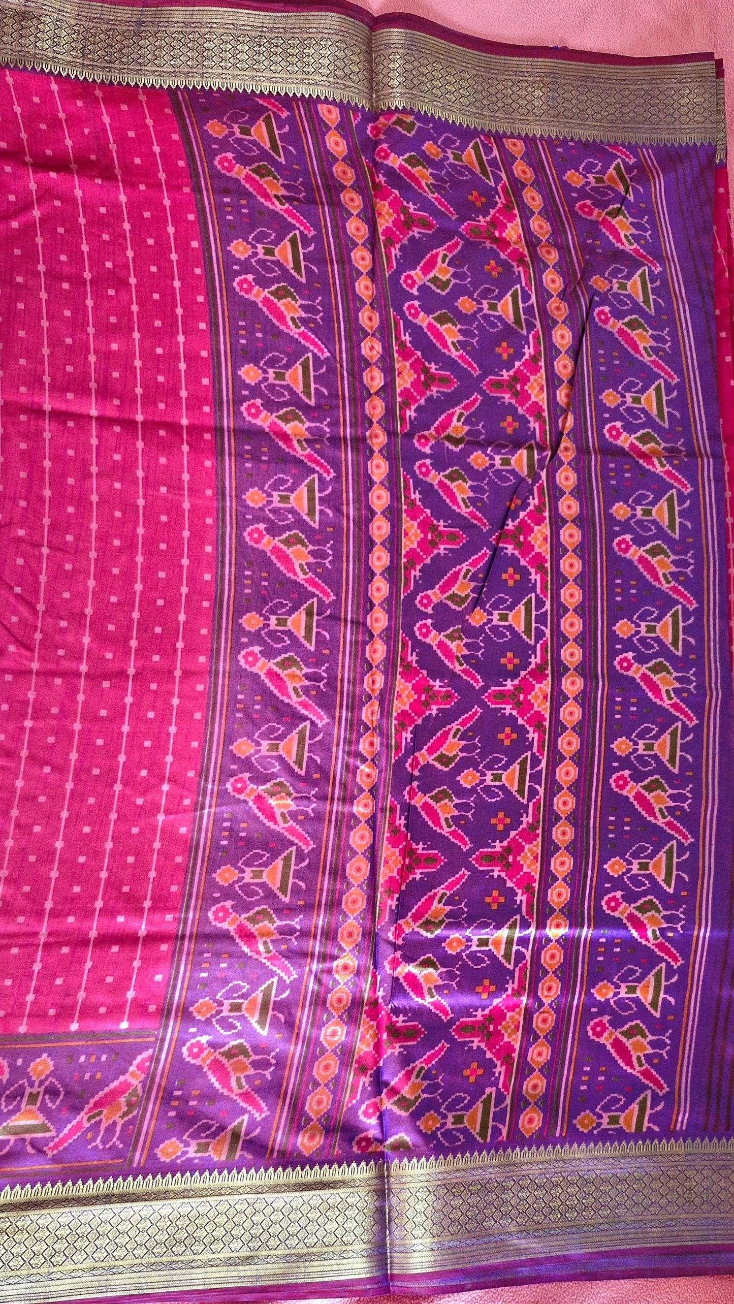 RANI PINK POCHAMPALLI SILK SAREE
