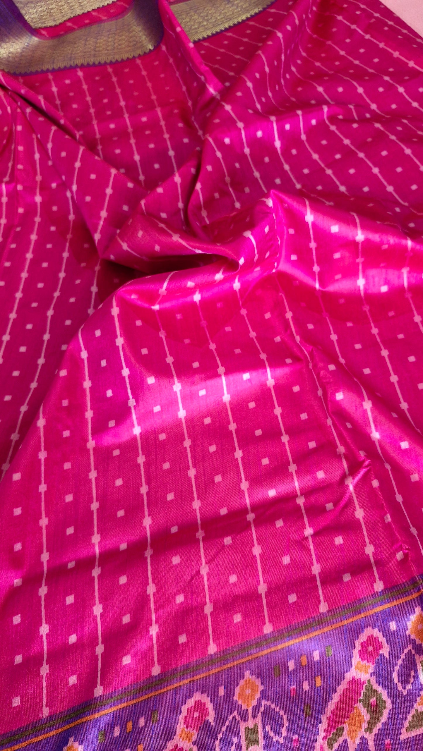 RANI PINK POCHAMPALLI SILK SAREE