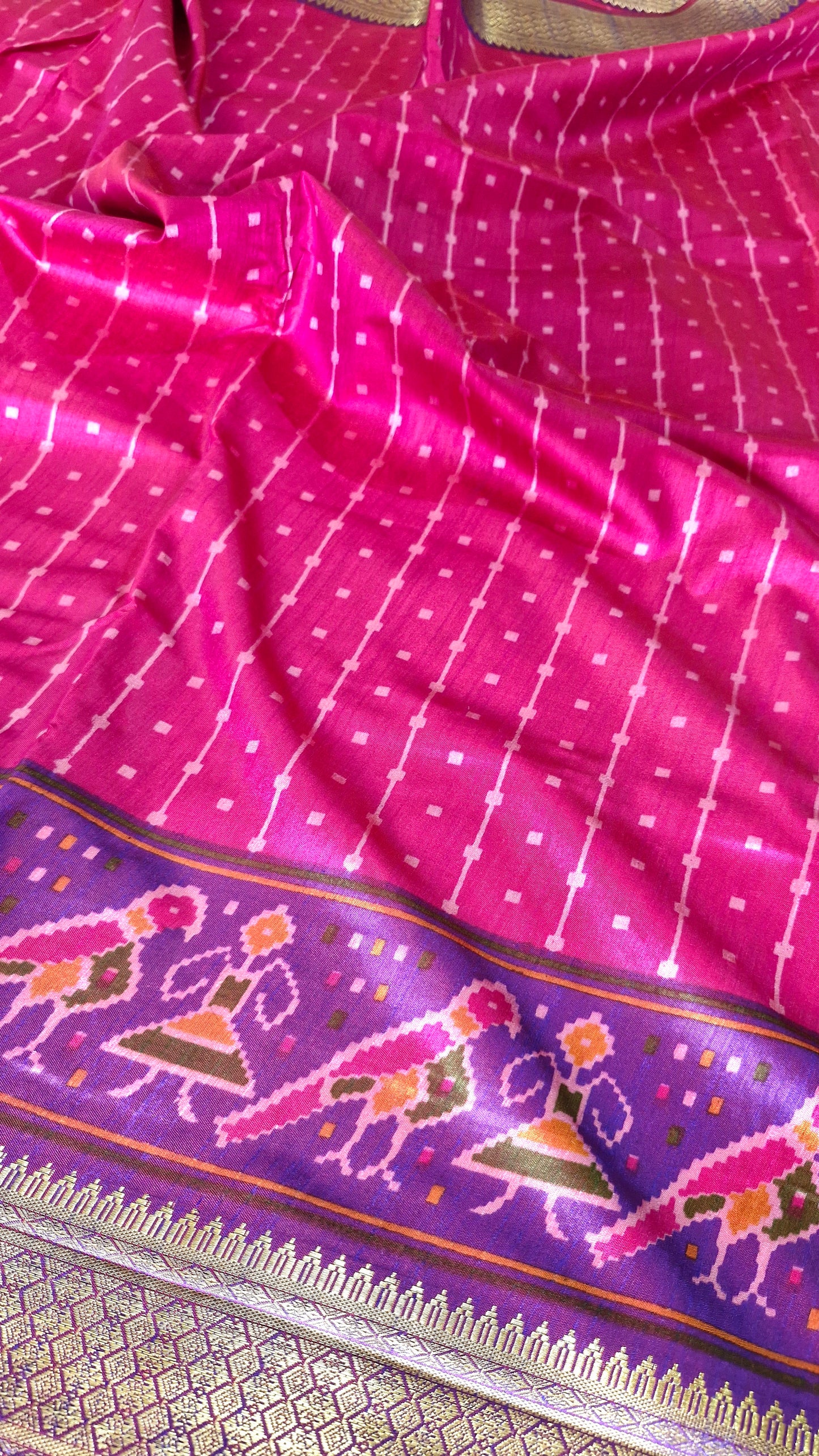 RANI PINK POCHAMPALLI SILK SAREE