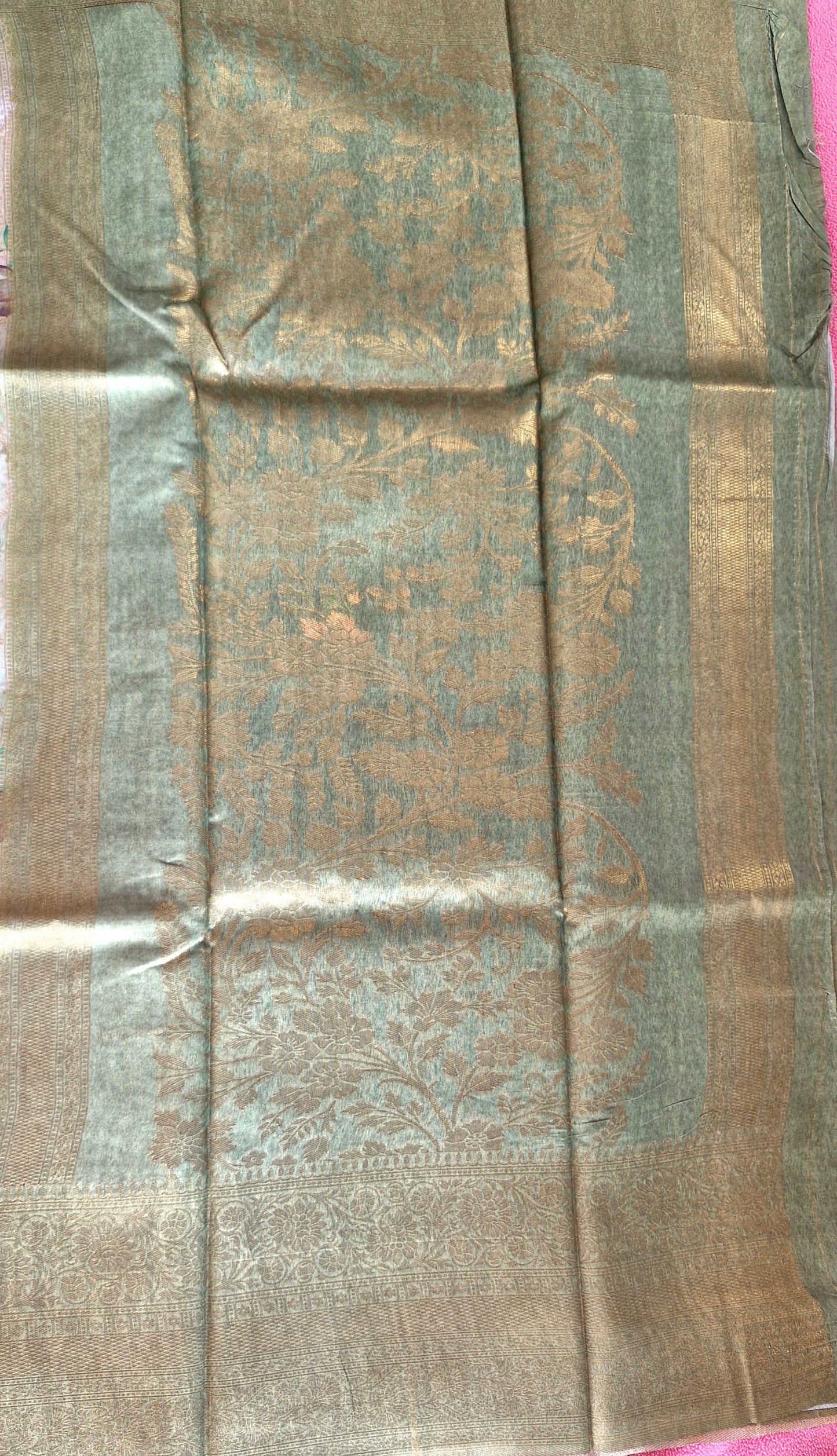 PISTA GREEN ORGANZA SAREE