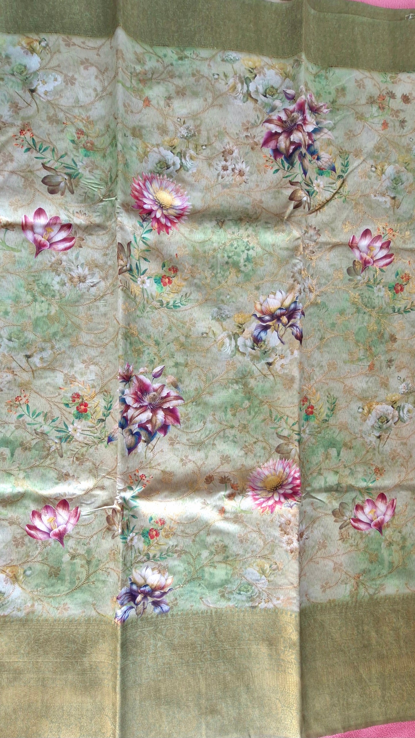 PISTA GREEN ORGANZA SAREE
