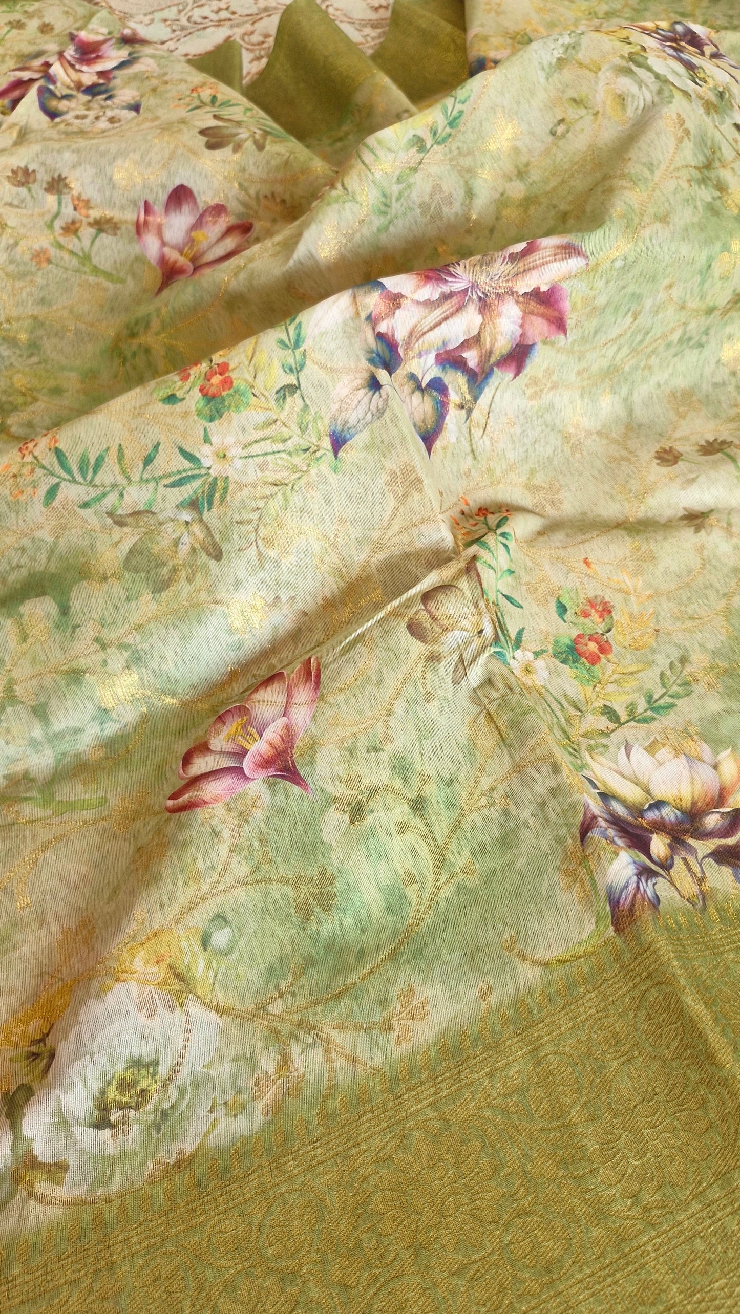 PISTA GREEN ORGANZA SAREE