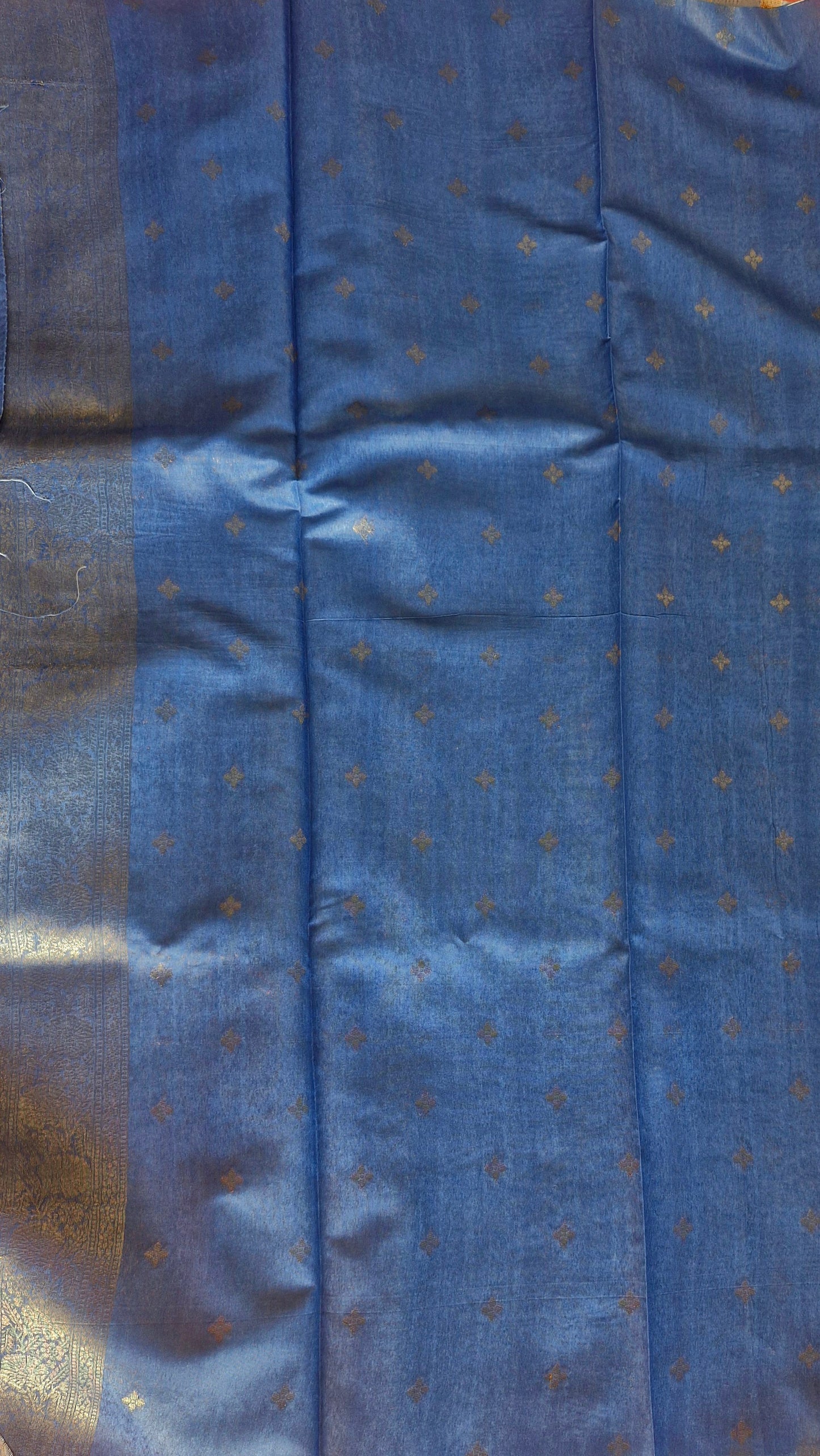 BLUE FLORAL ORGANZA SAREE
