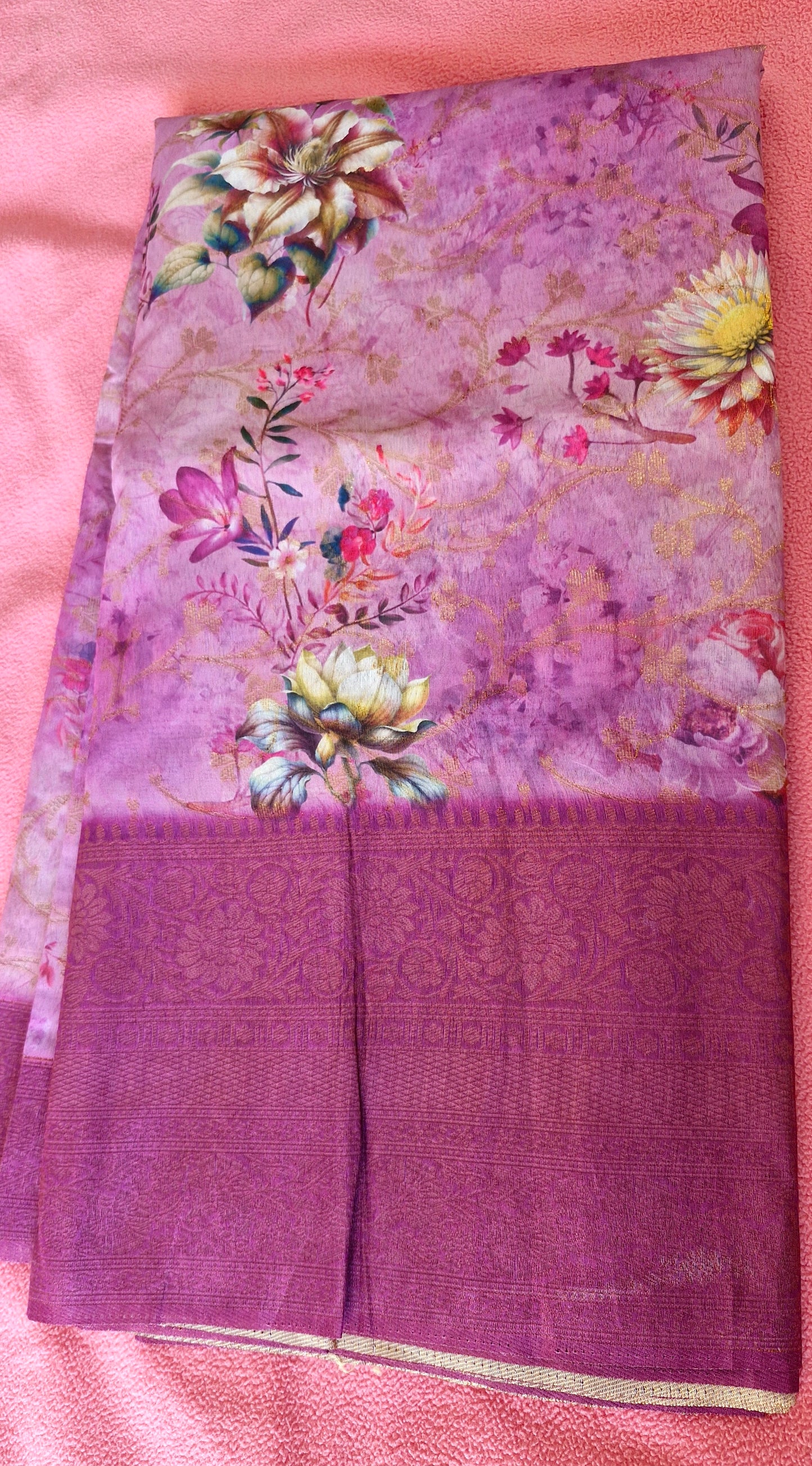 MAUVE ORGANZA SAREE