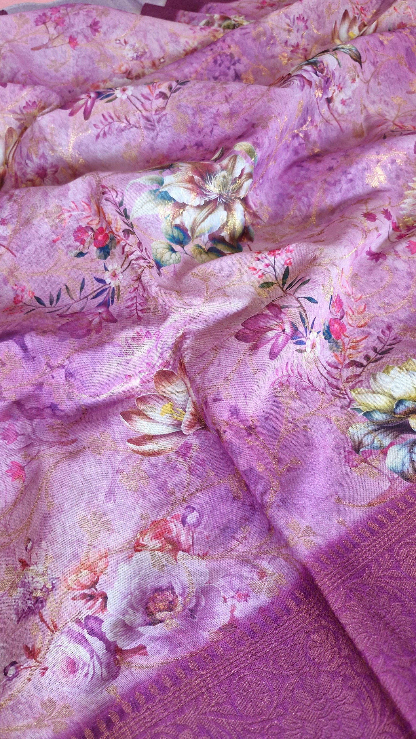 MAUVE ORGANZA SAREE