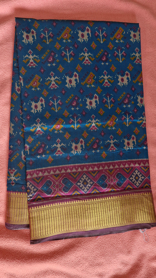 BLUE POCHAMPALLI SILK SAREE