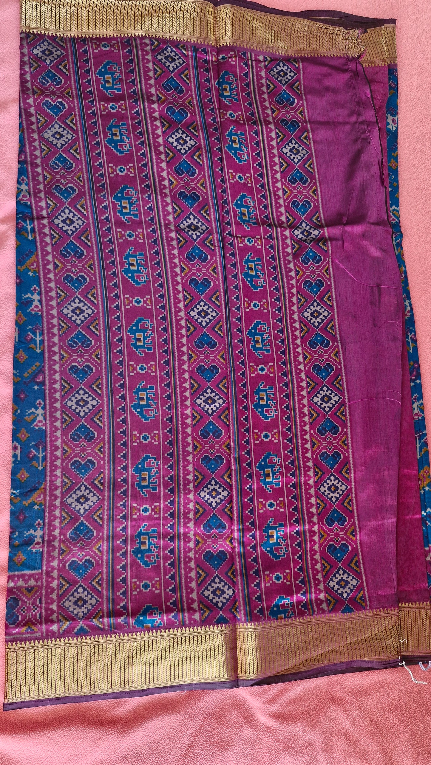 BLUE POCHAMPALLI SILK SAREE