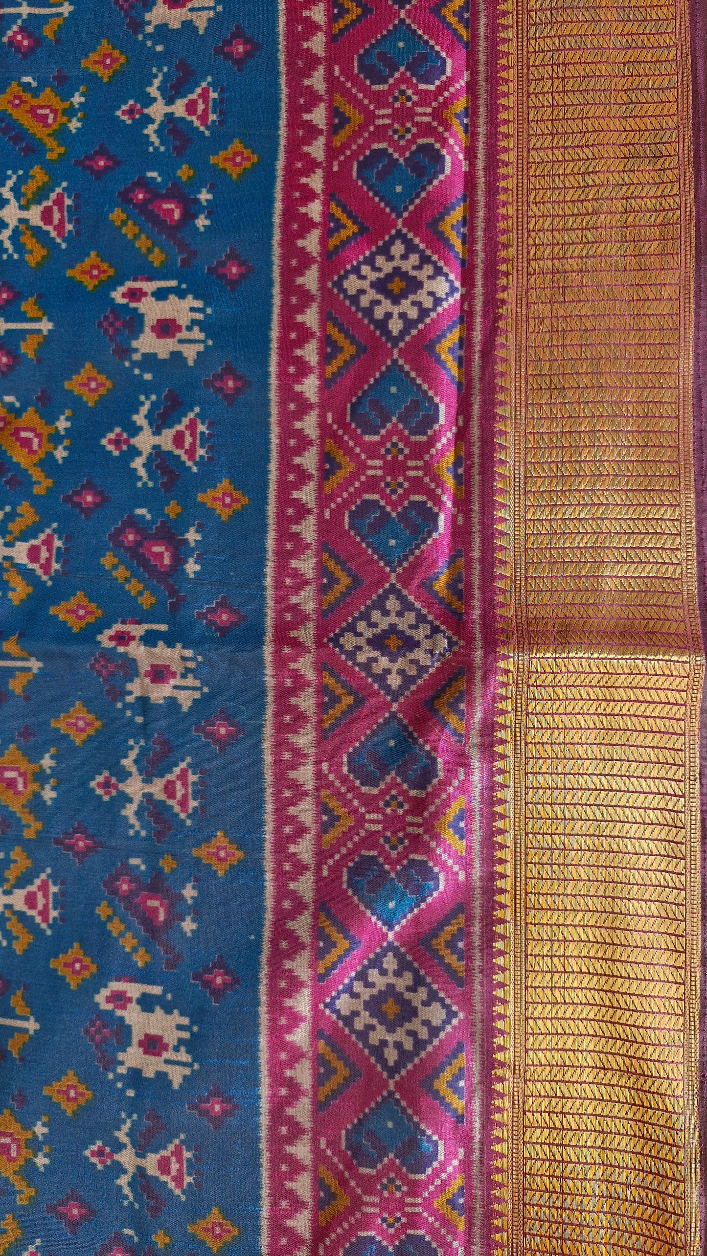 BLUE POCHAMPALLI SILK SAREE