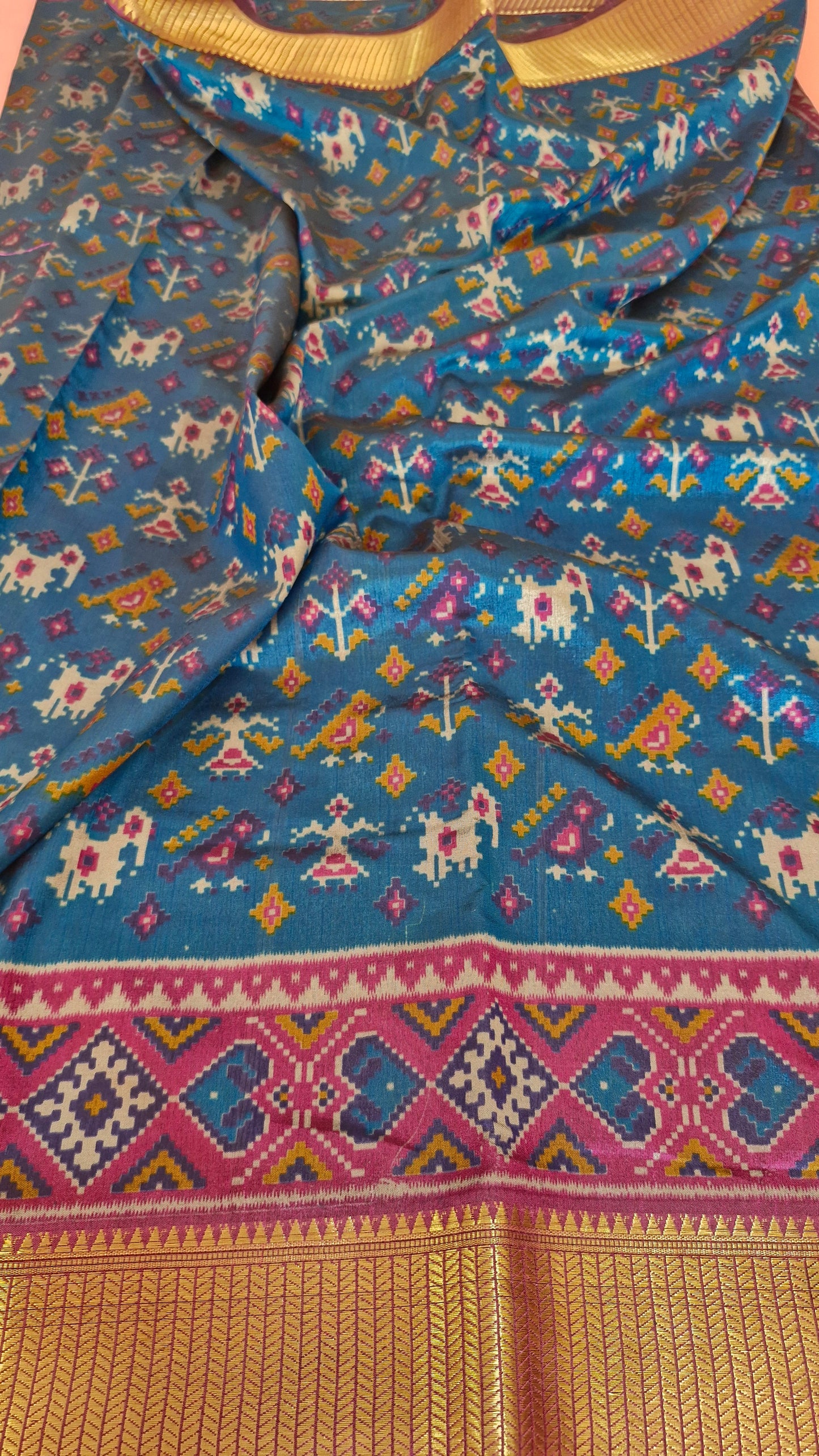 BLUE POCHAMPALLI SILK SAREE