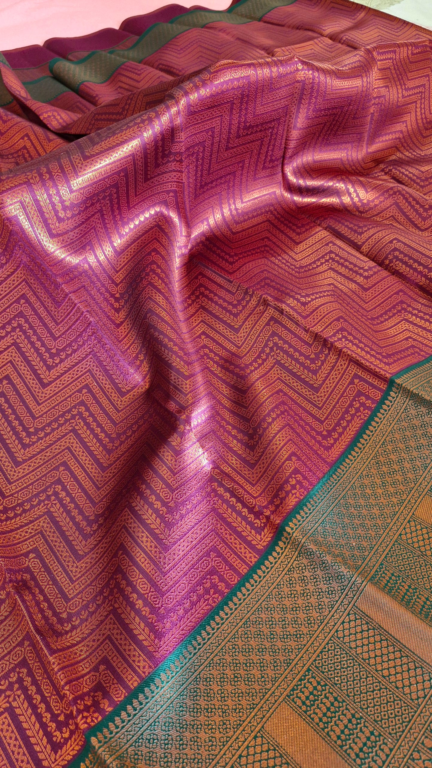 WINE GOLD SILK SAREE