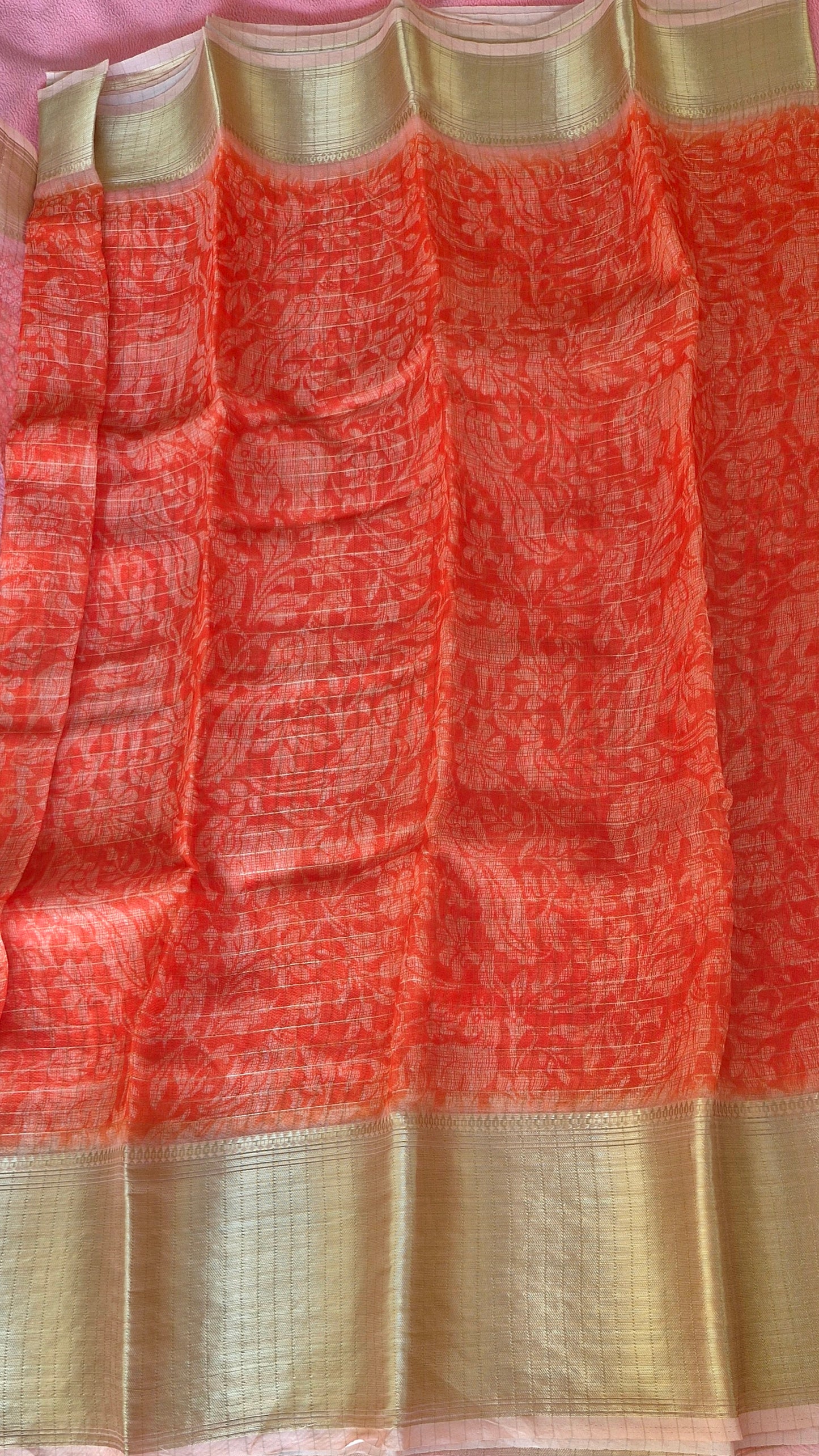 ORANGE COTTON SAREE