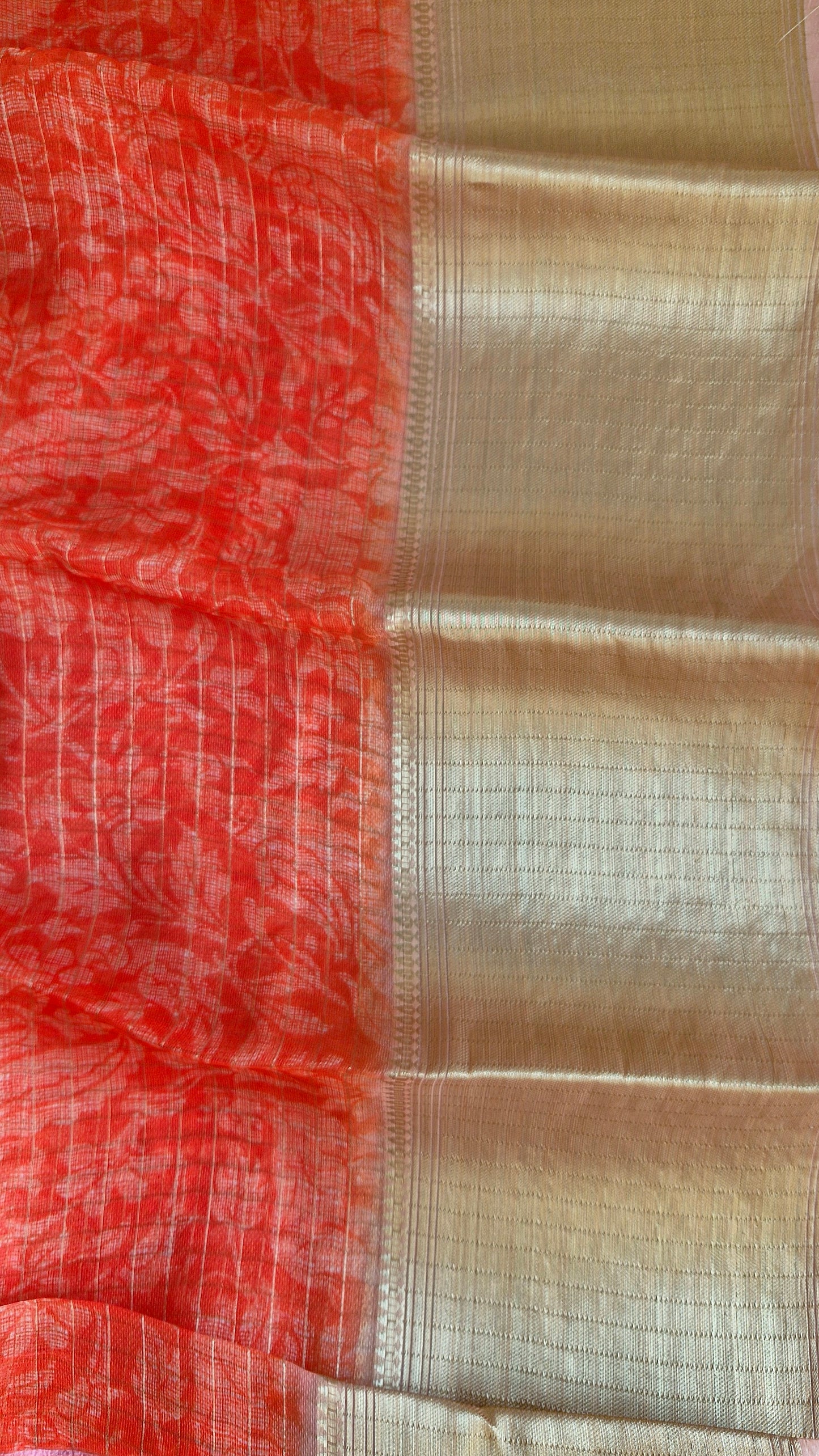 ORANGE COTTON SAREE