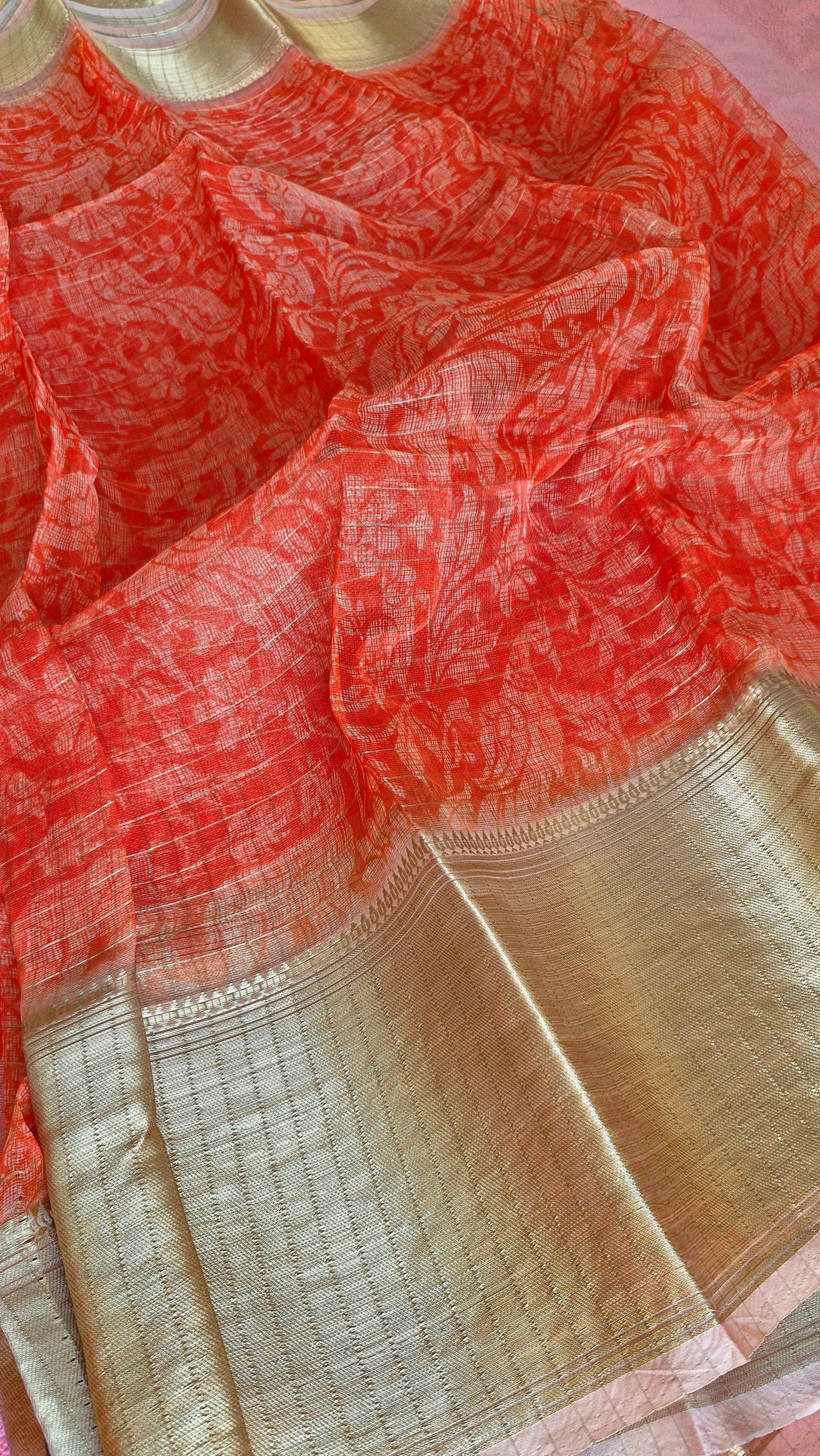 ORANGE COTTON SAREE
