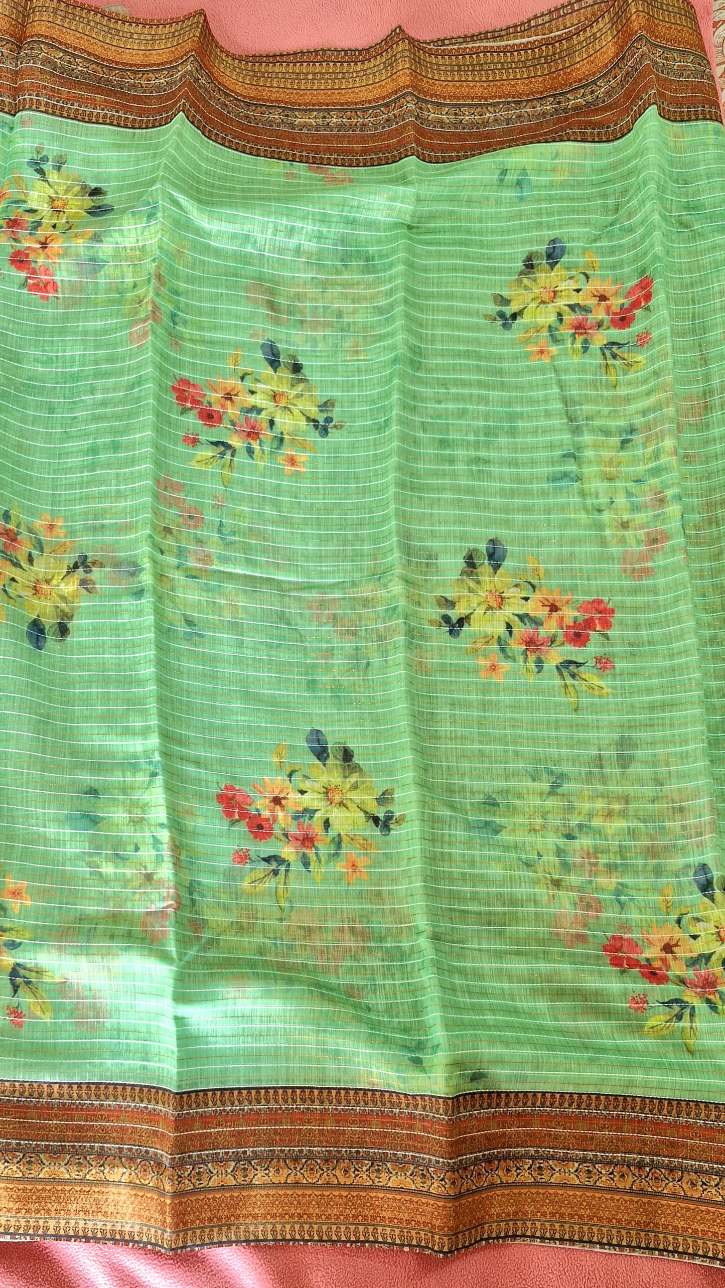 PISTA GREEN COTTON SAREE