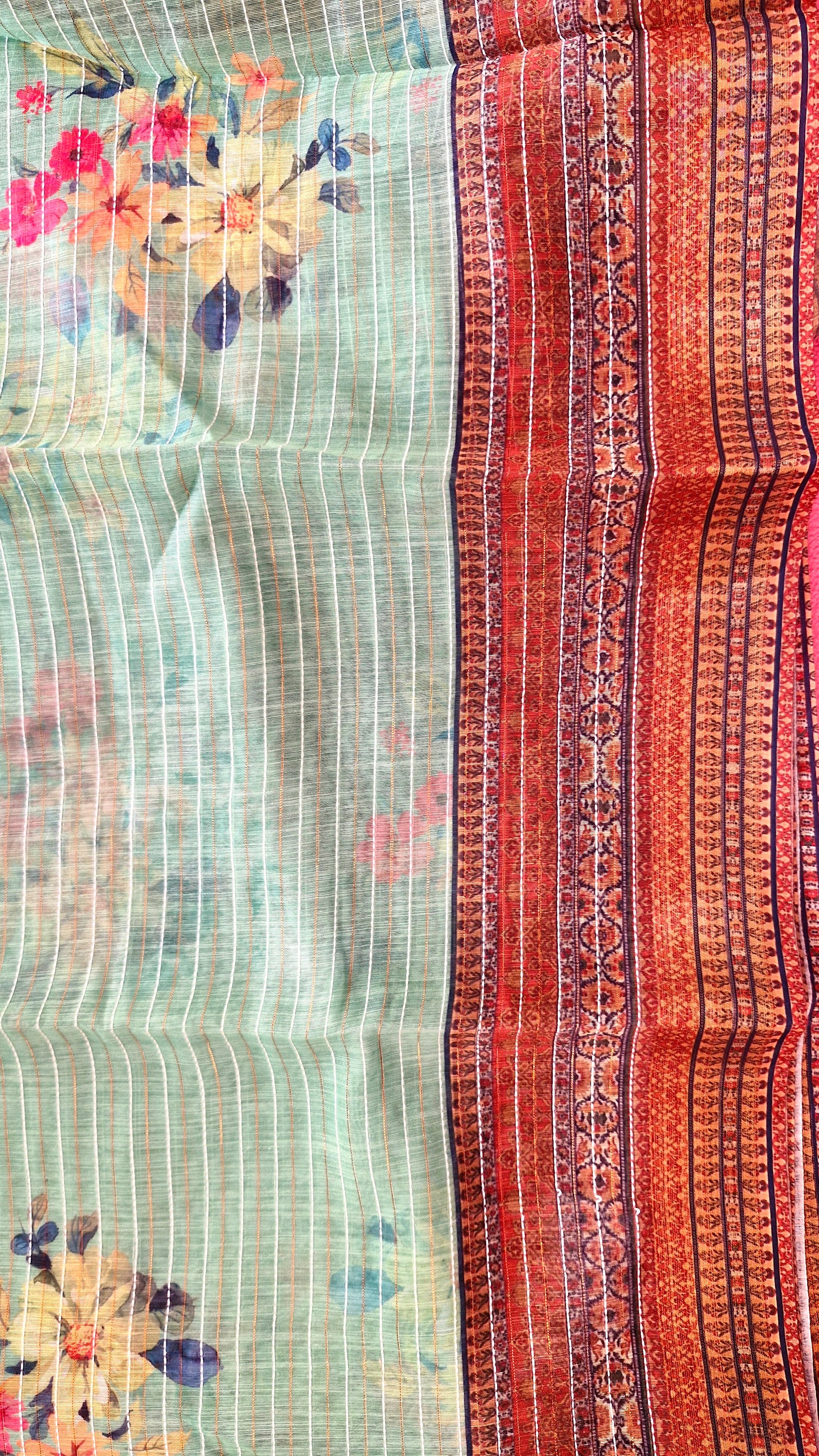 PISTA GREEN COTTON SAREE
