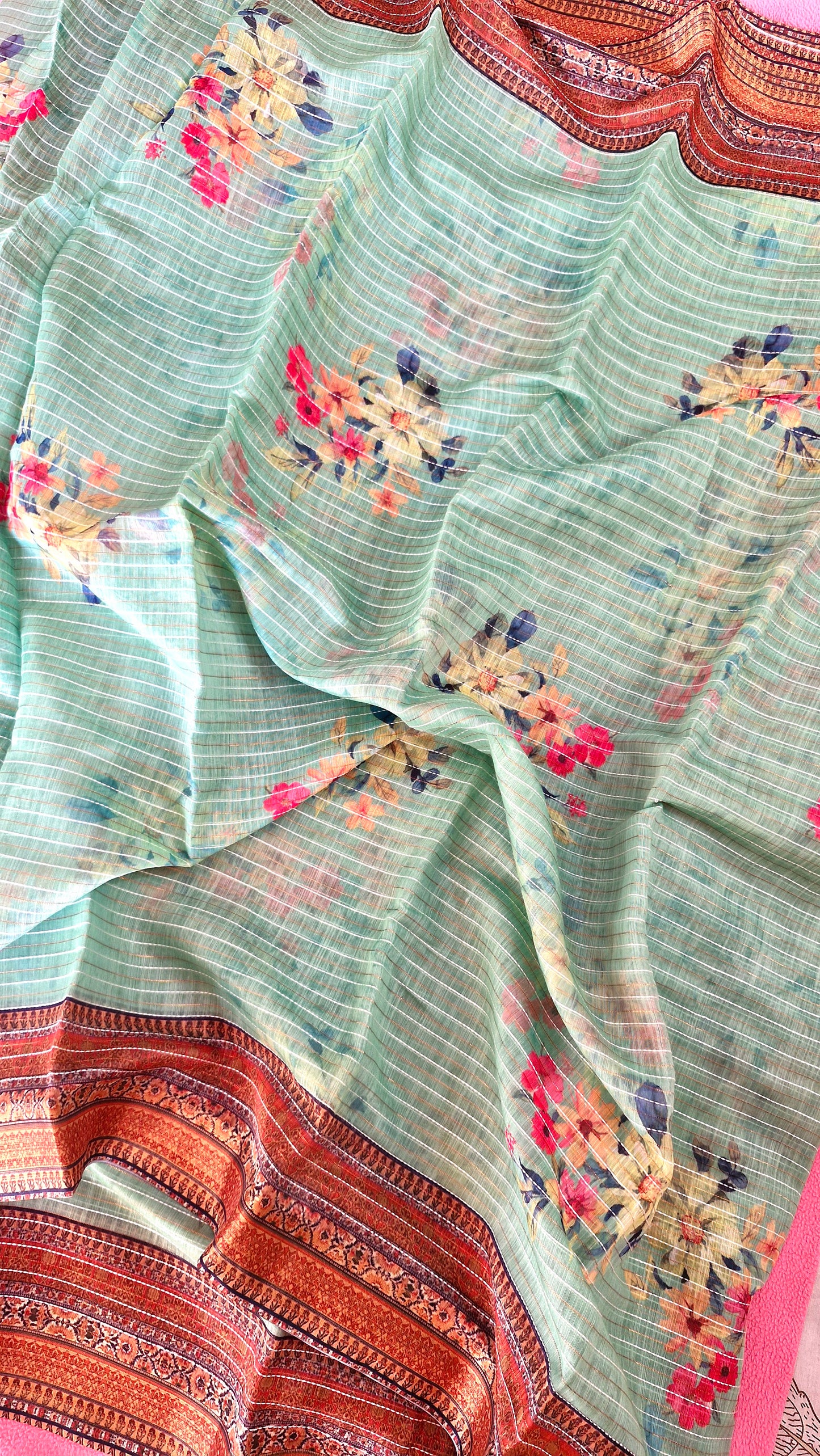 PISTA GREEN COTTON SAREE