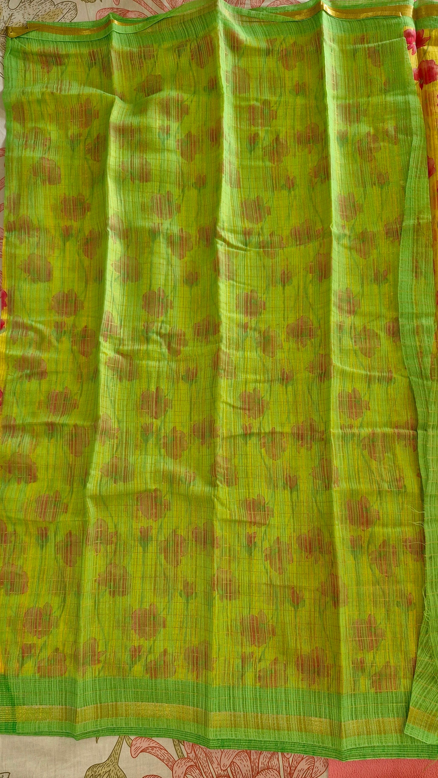 YELLOW COTTON SAREE