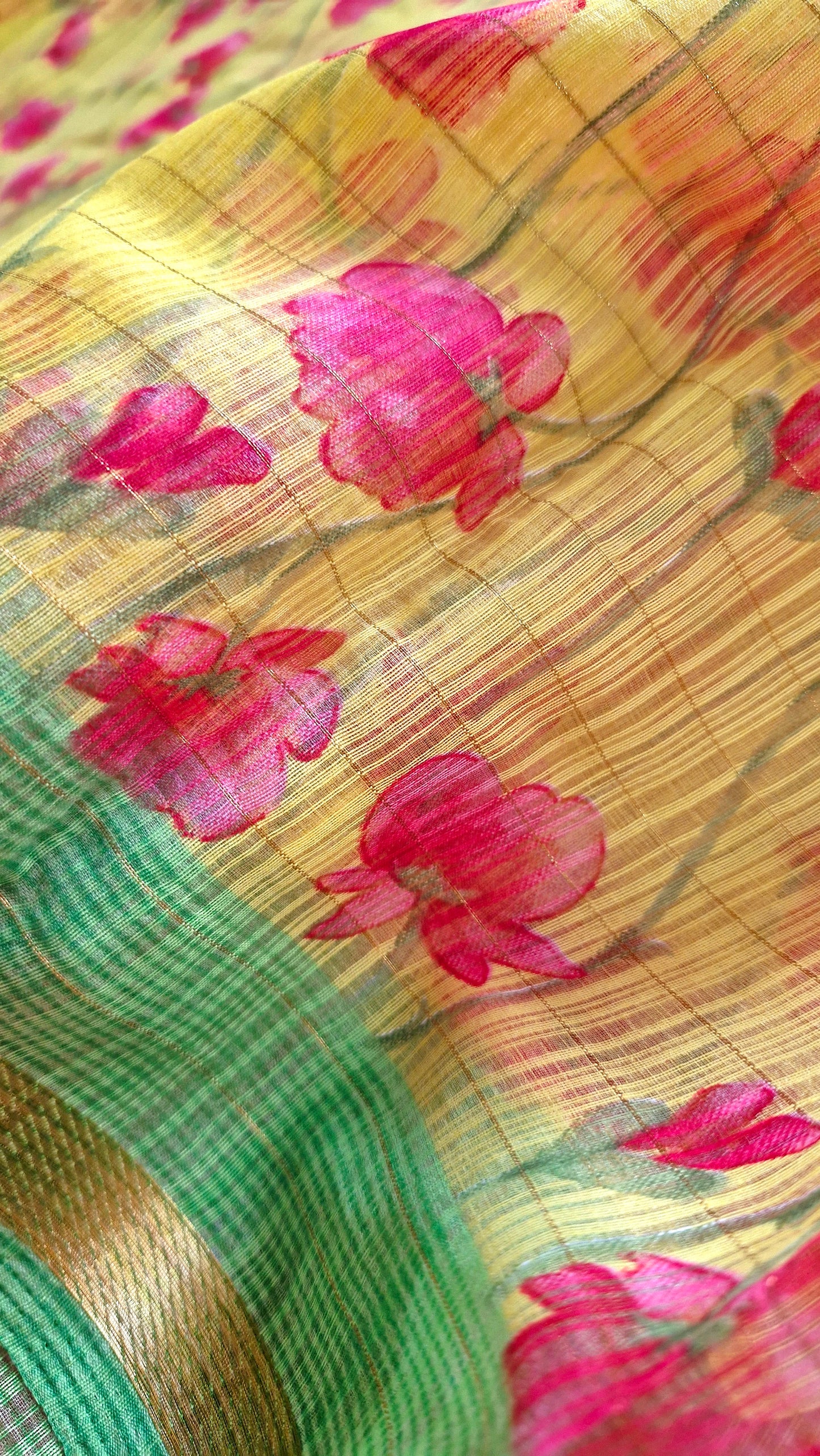 YELLOW COTTON SAREE