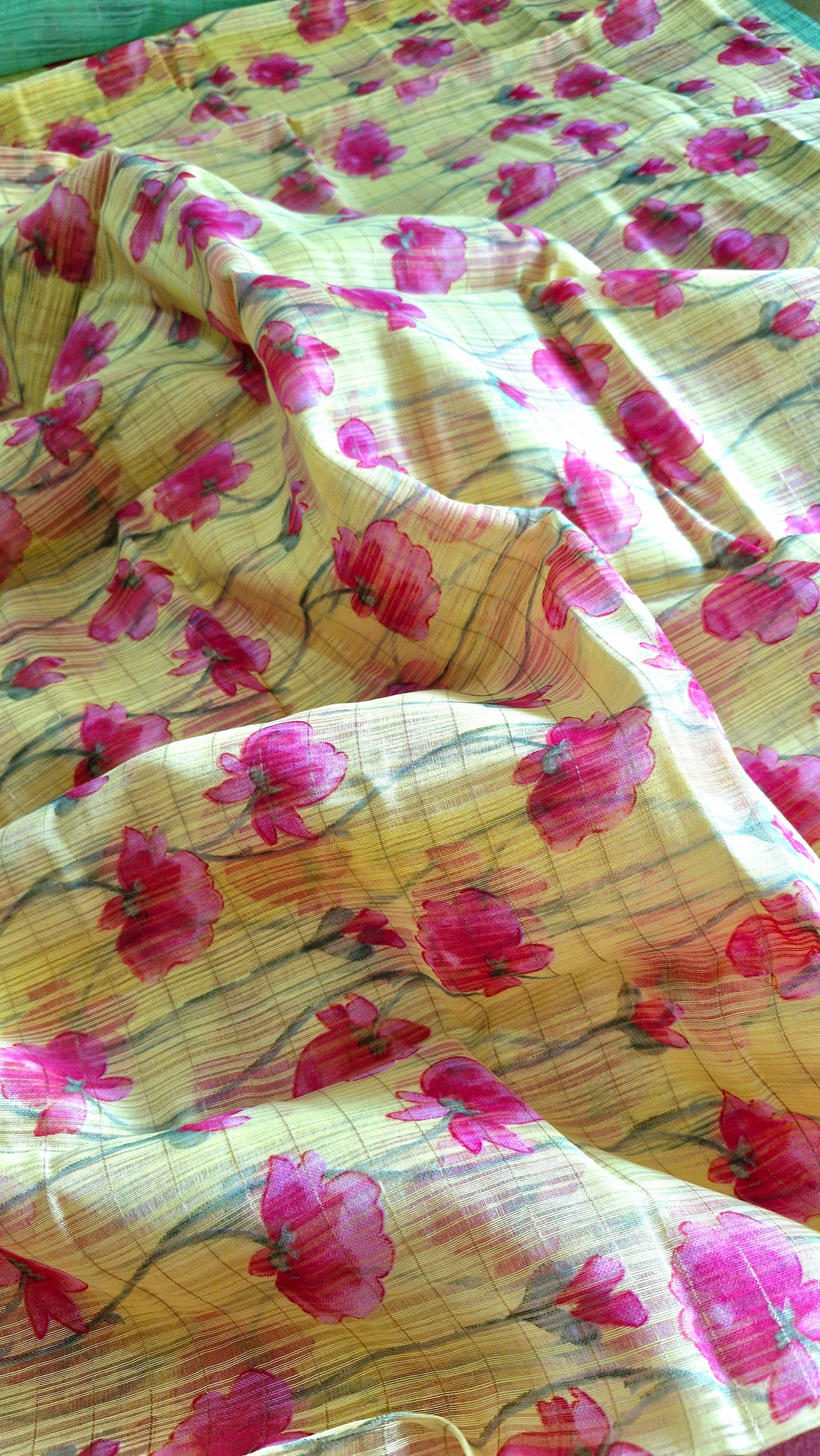 YELLOW COTTON SAREE