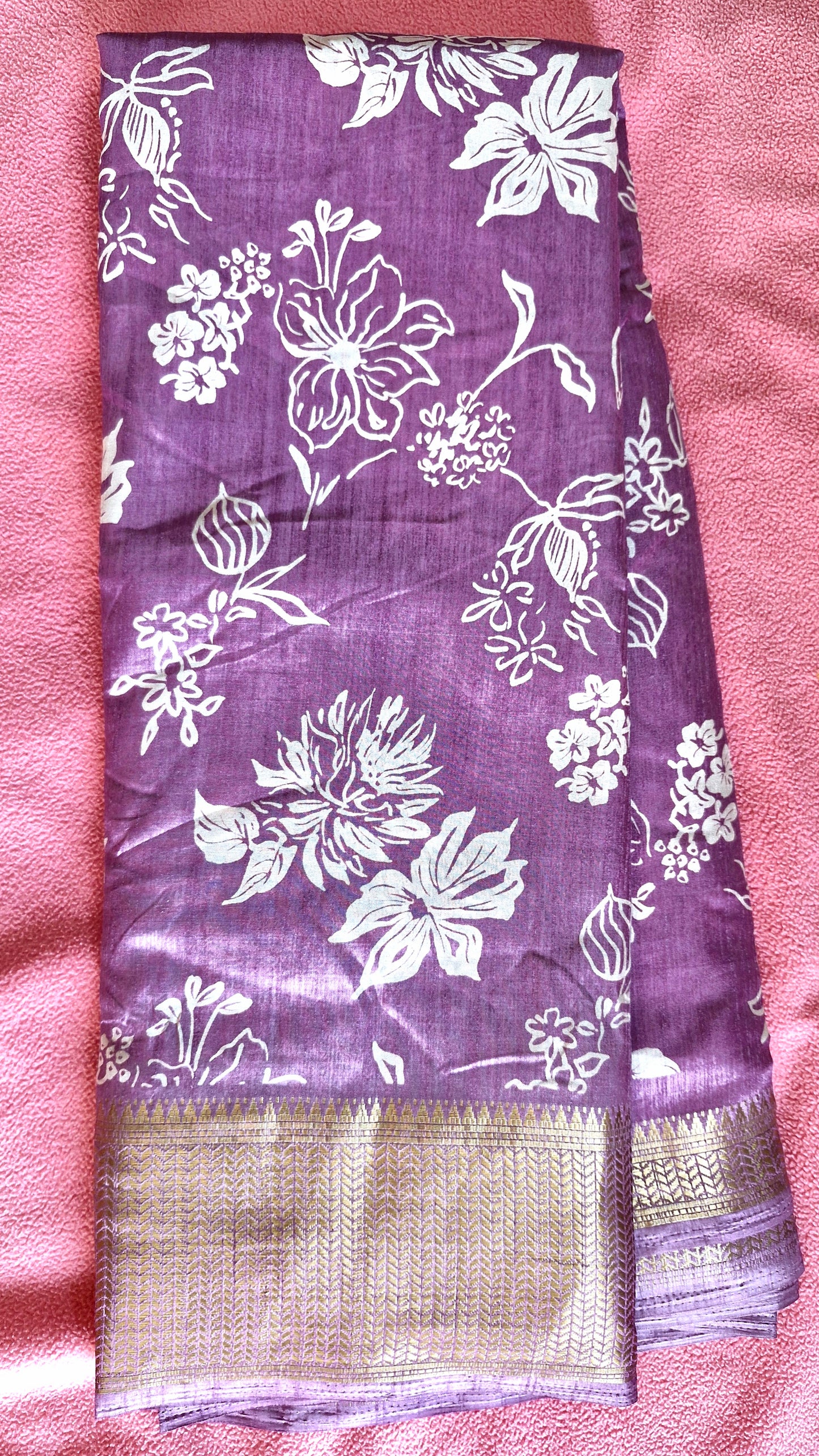 Mauve Cotton Silk Saree