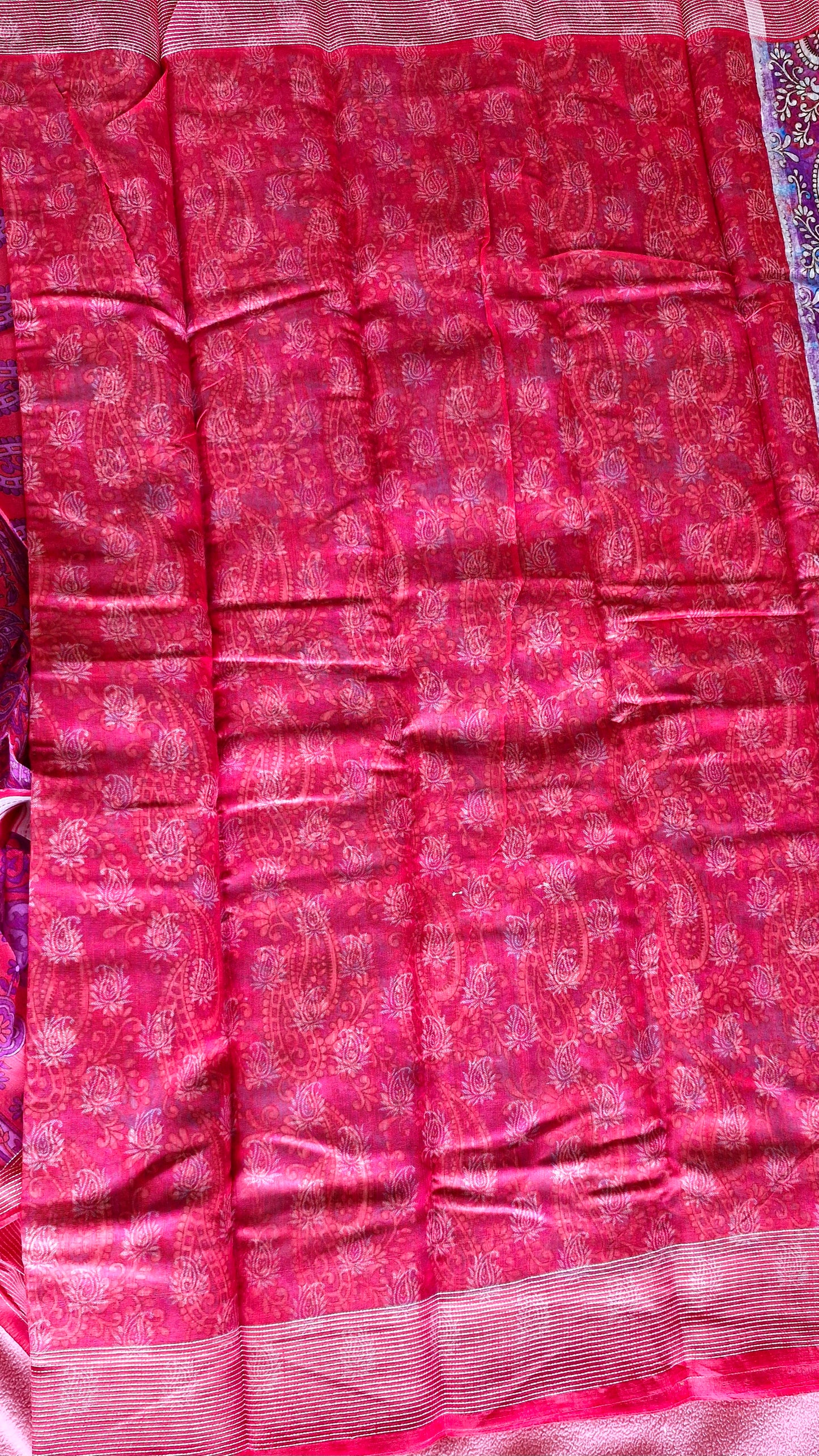 PURPLE RED COTTON SAREE