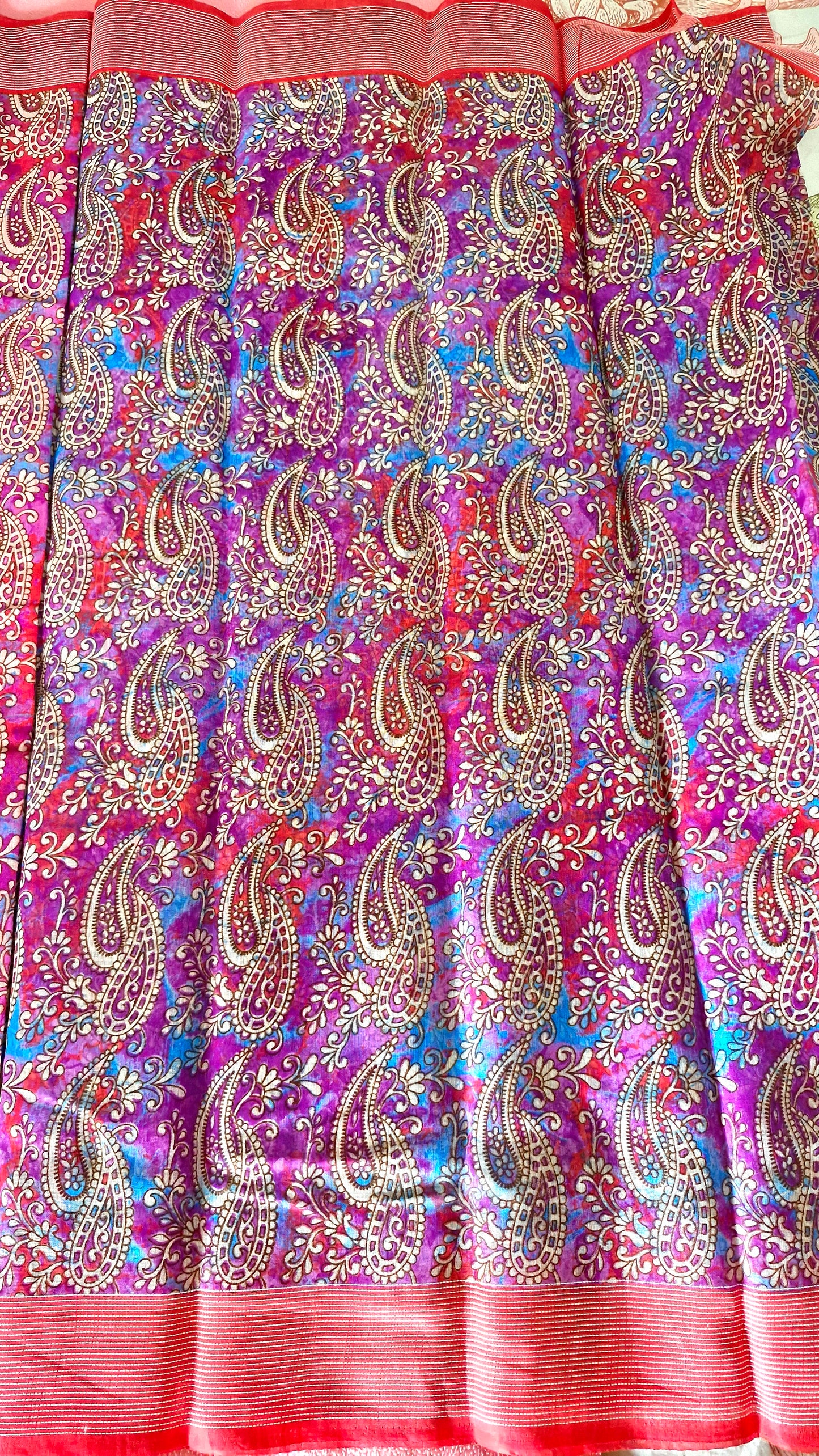 PURPLE RED COTTON SAREE