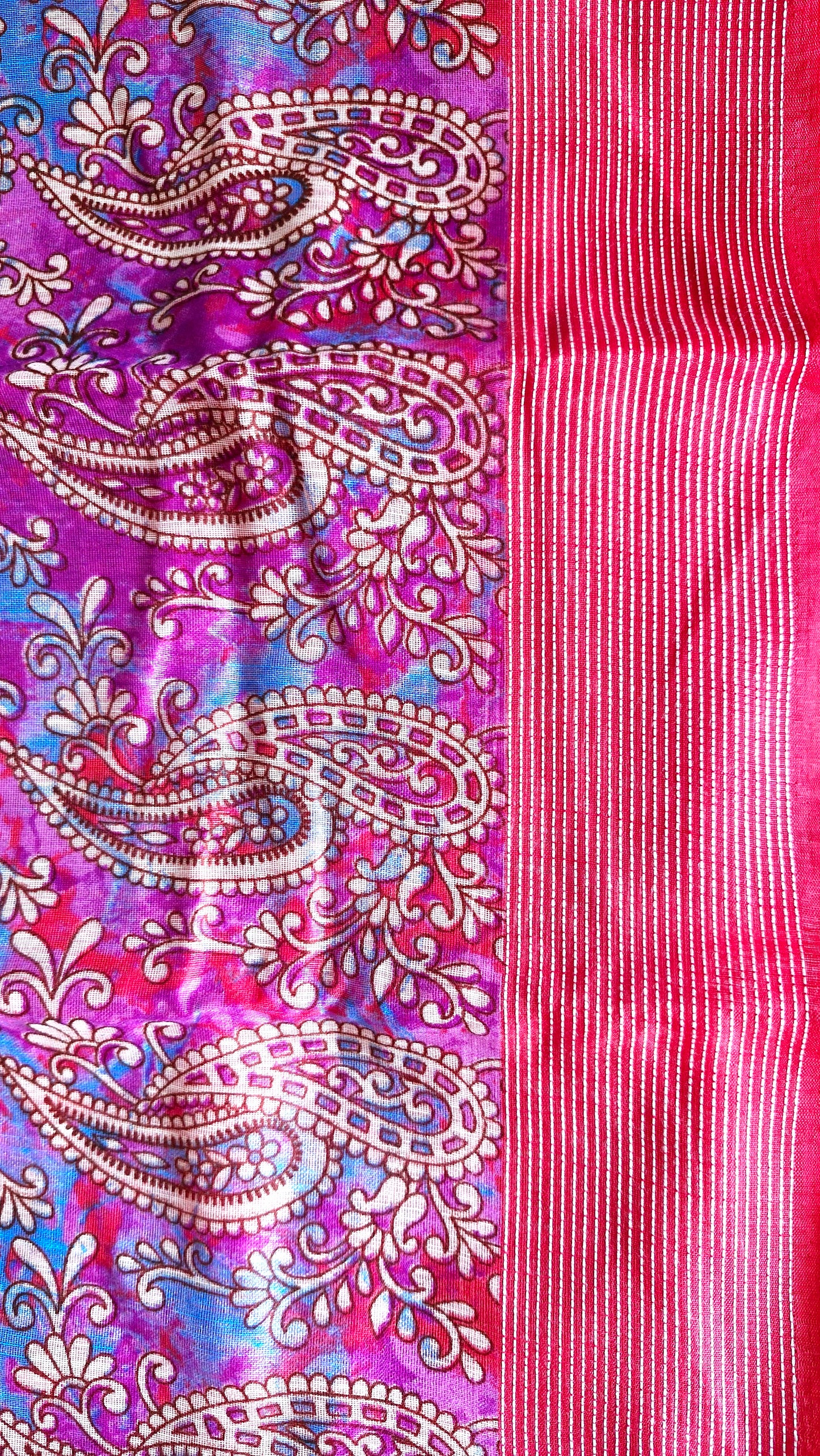 PURPLE RED COTTON SAREE