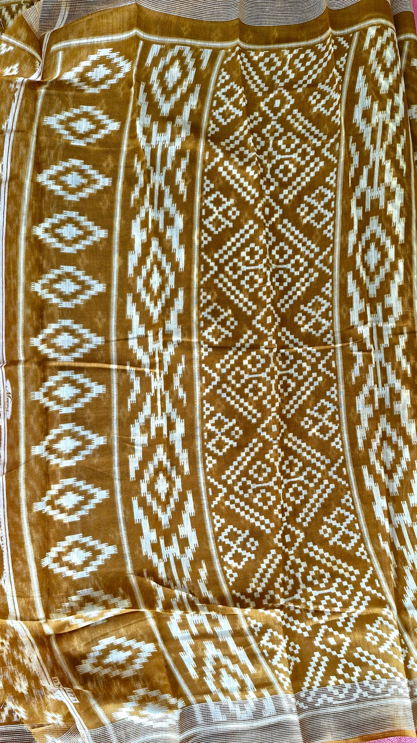 RUST YELLOW COTTON SAREE