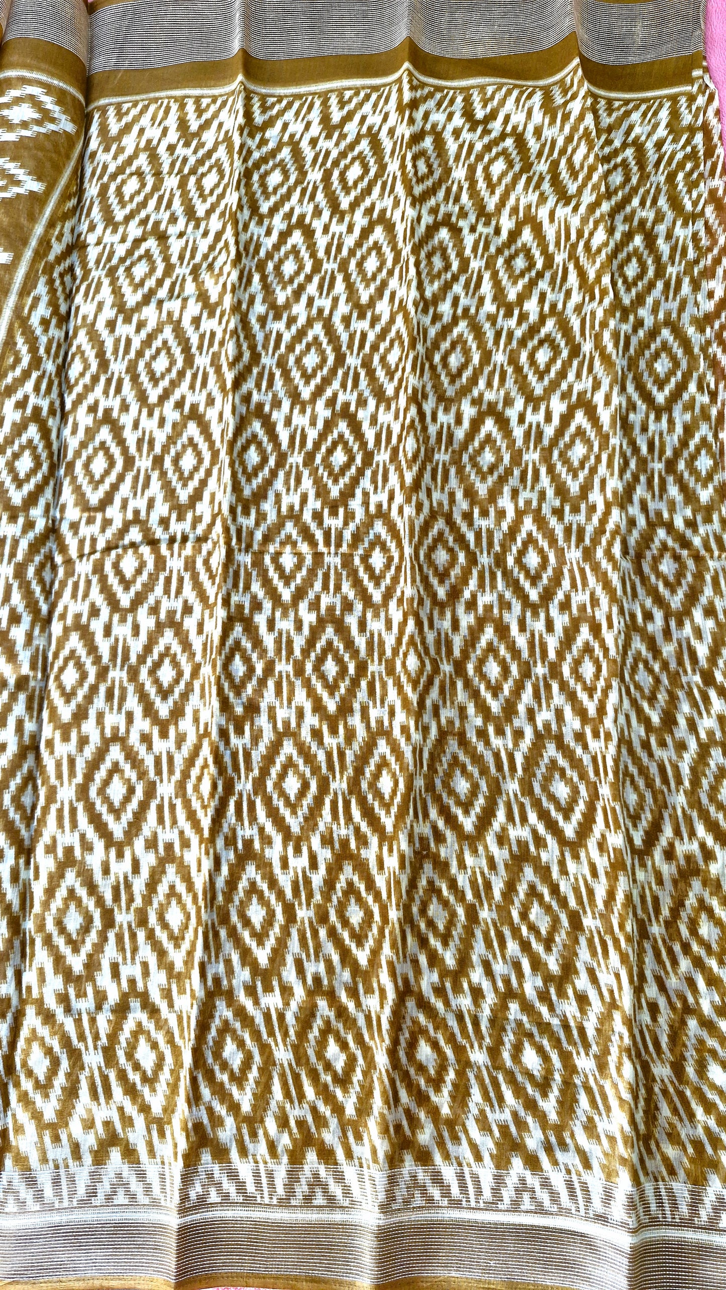 RUST YELLOW COTTON SAREE