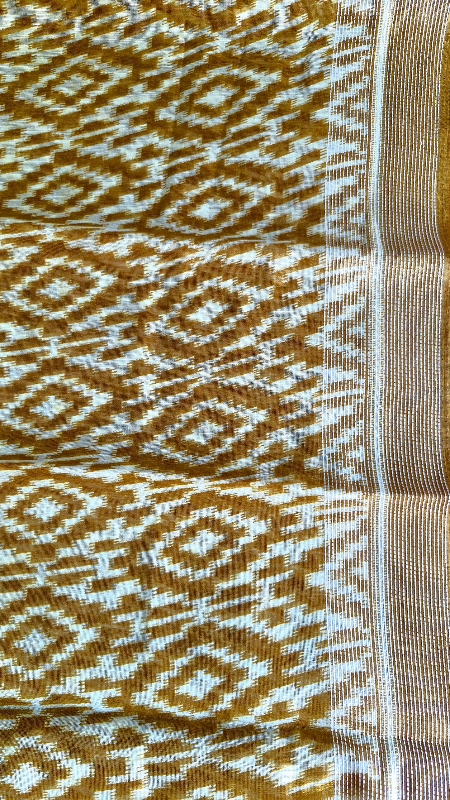 RUST YELLOW COTTON SAREE