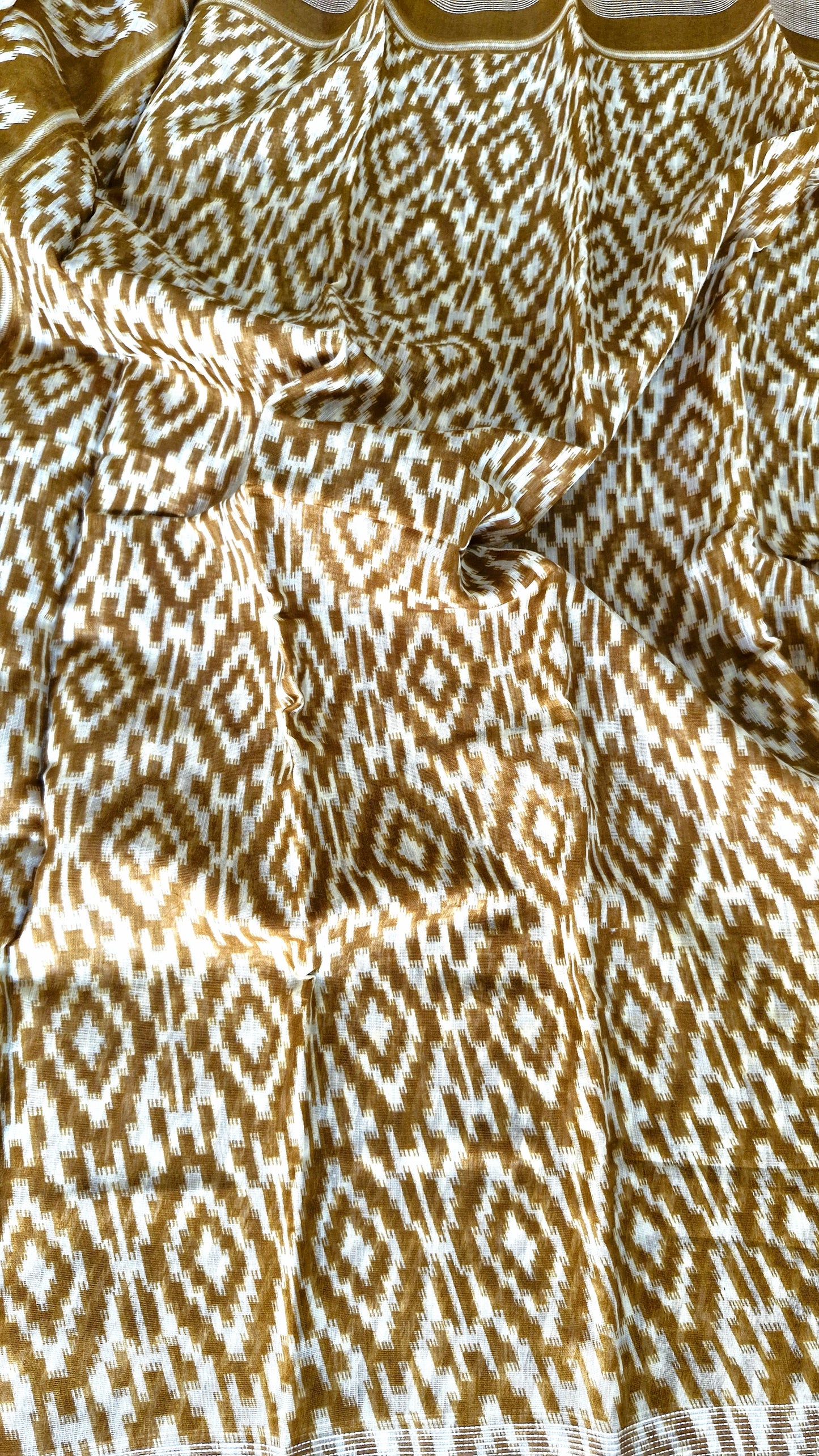 RUST YELLOW COTTON SAREE