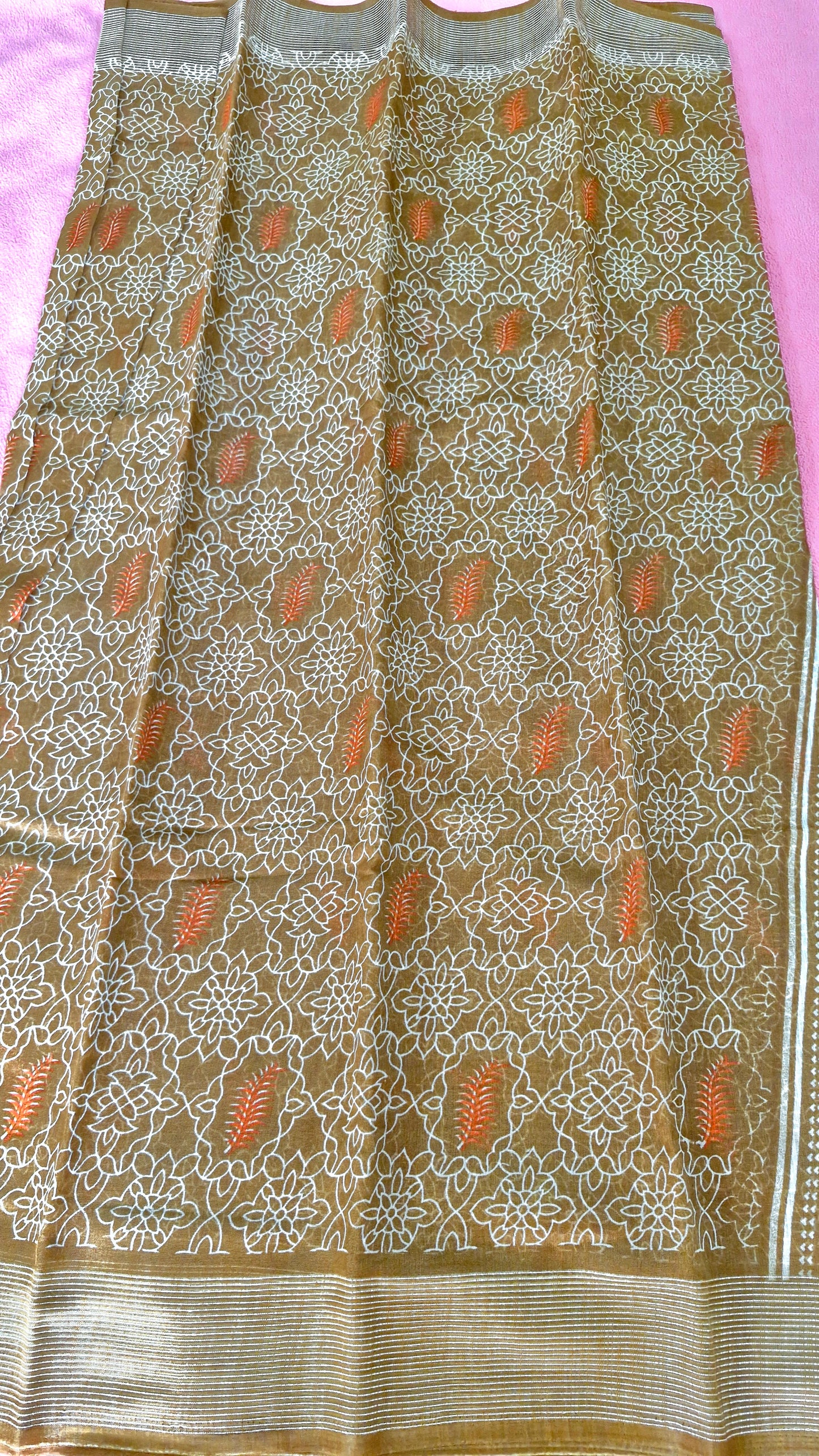 MUSTARD BIEGE COTTON SAREE