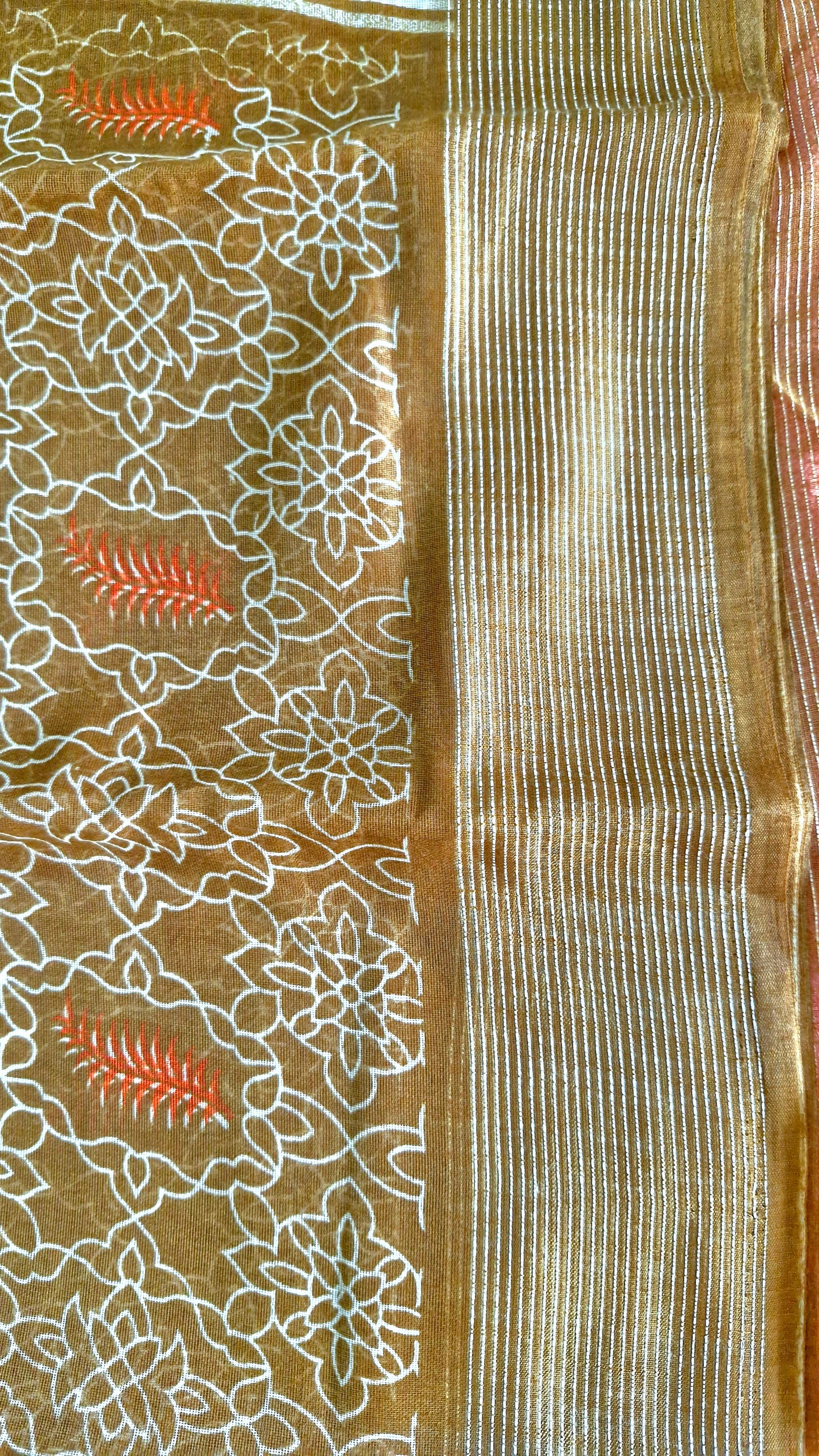 MUSTARD BIEGE COTTON SAREE
