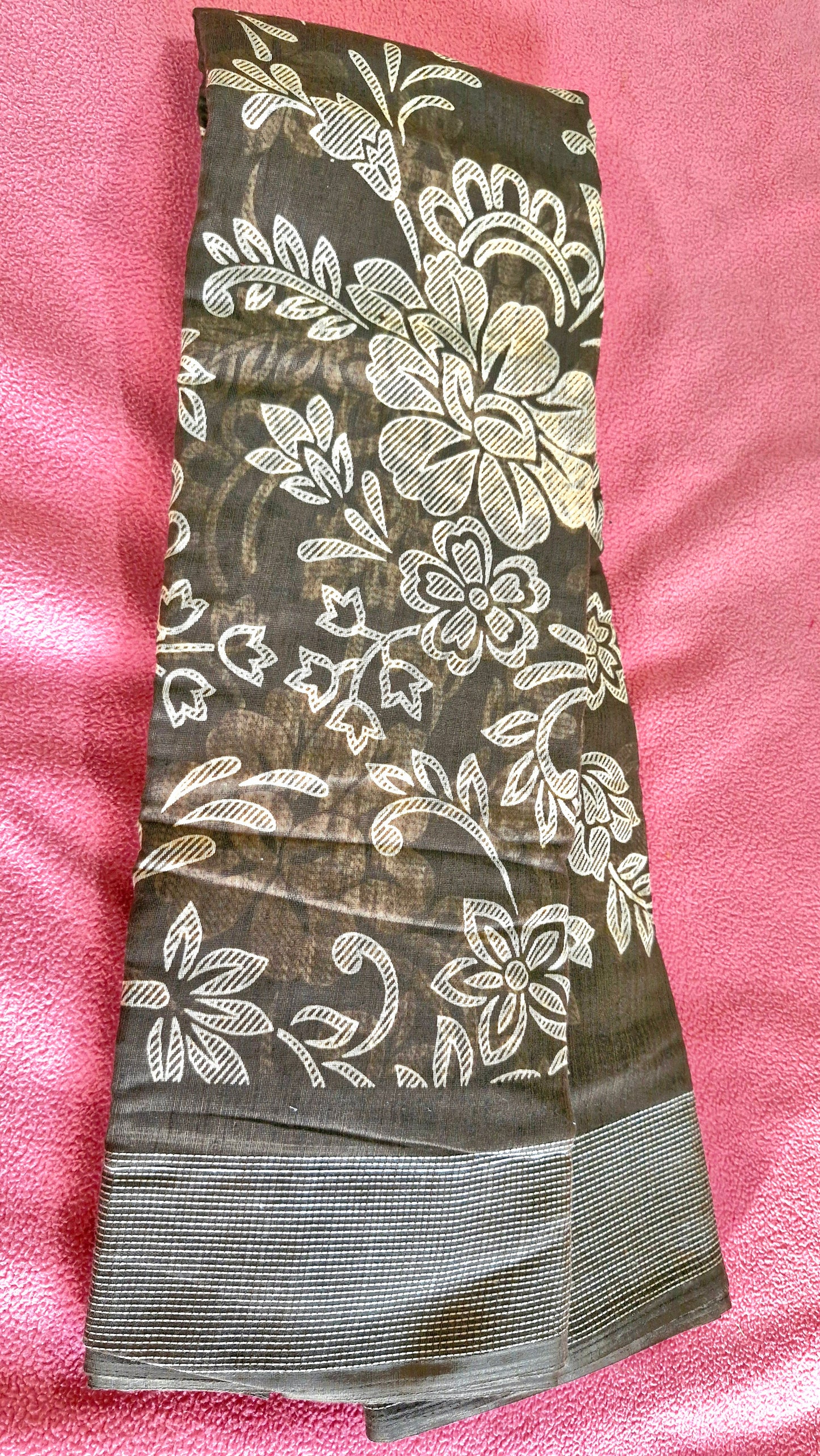 BROWN COTTON SAREE